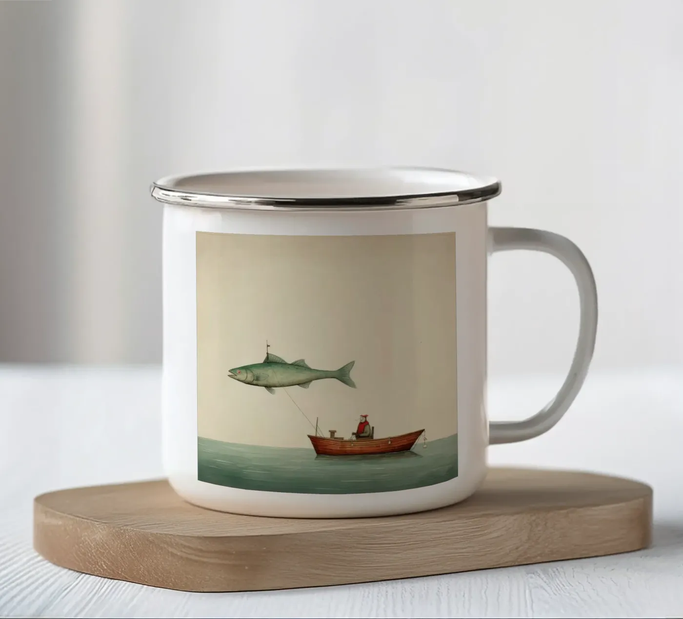 Minimum Haddock enamel mug by Minimal Animal Art