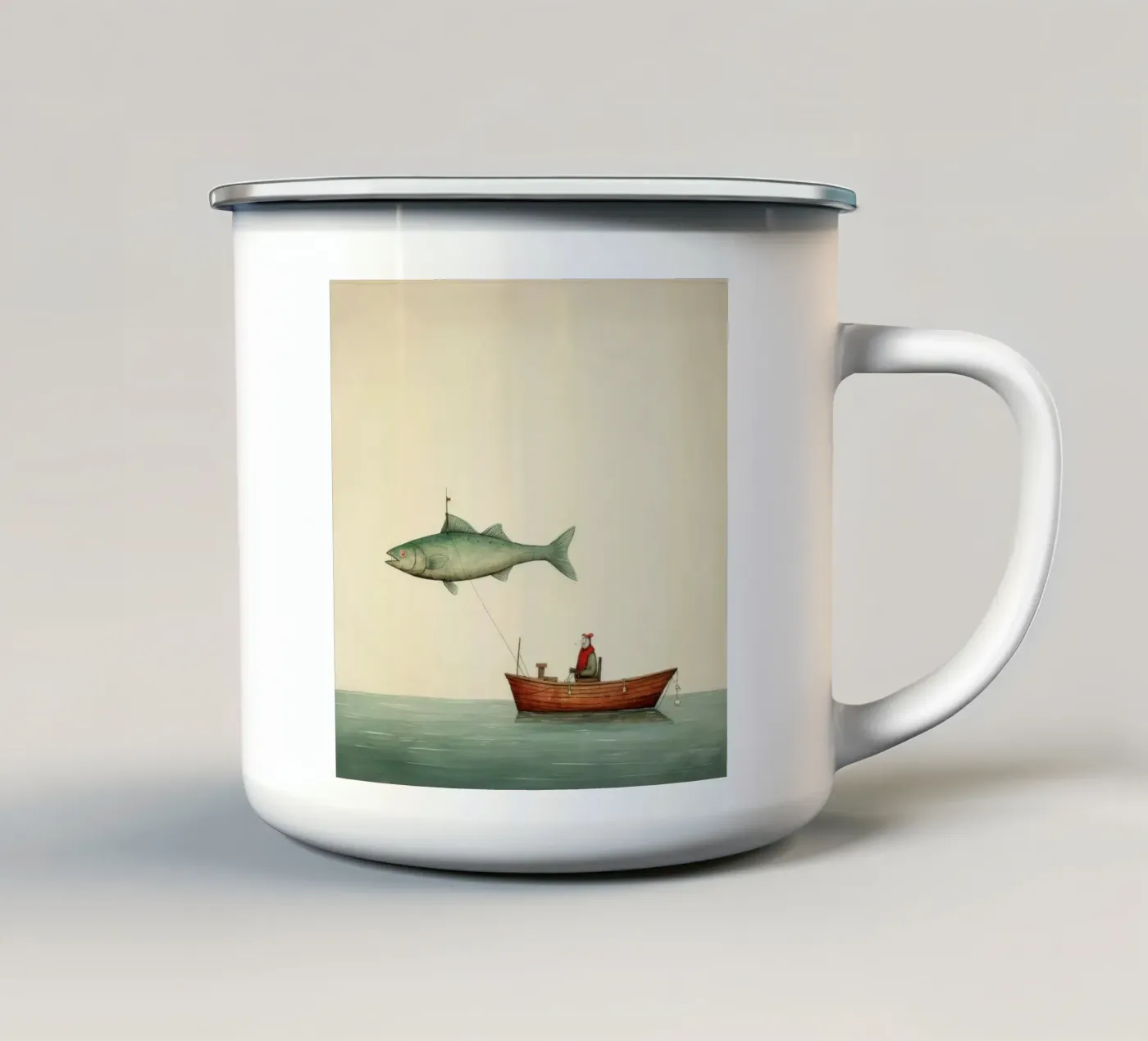 Minimum Haddock enamel mug by Minimal Animal Art
