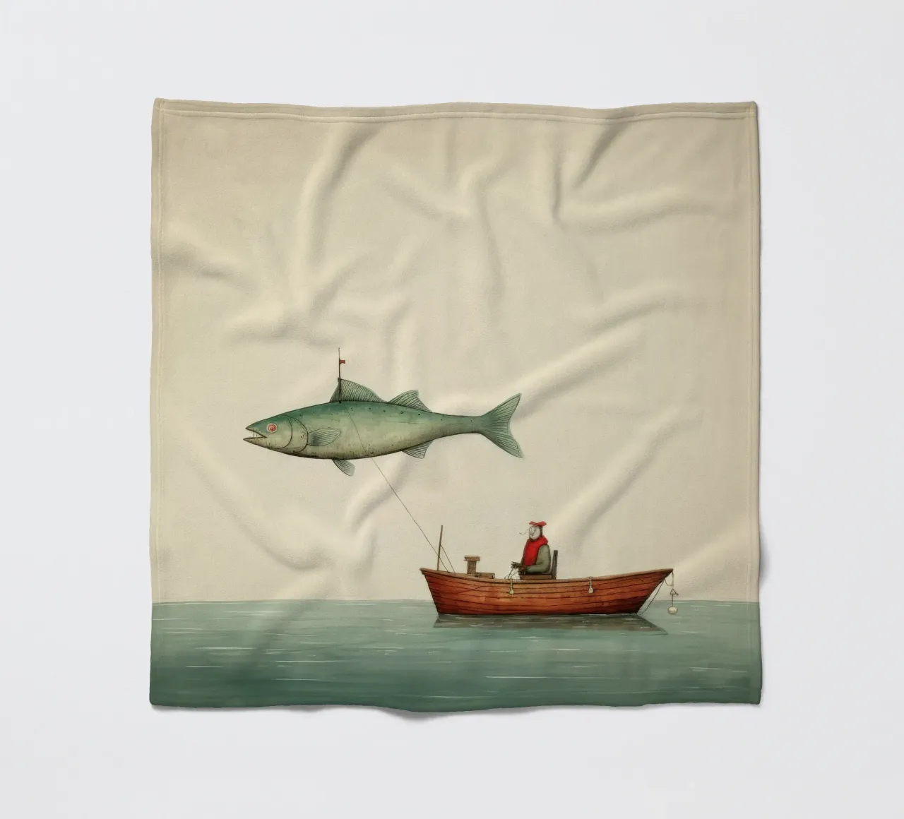 Minimal Schellfisch 4 Fleecedecke von Minimal Animal Art
