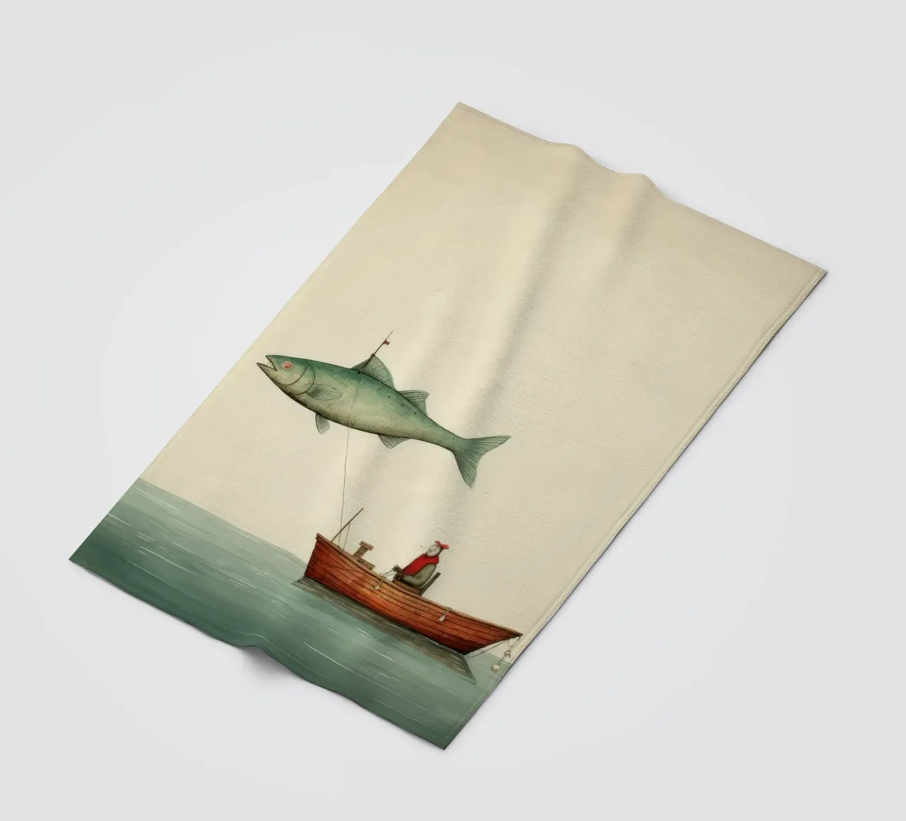 Minimal Schellfisch 4 Fleecedecke von Minimal Animal Art