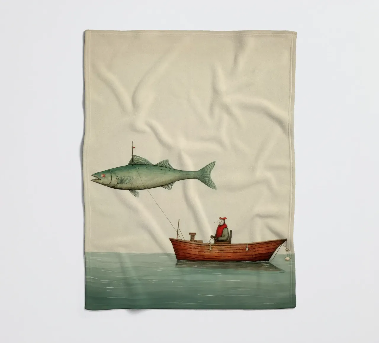 Minimal Schellfisch 4 Fleecedecke von Minimal Animal Art