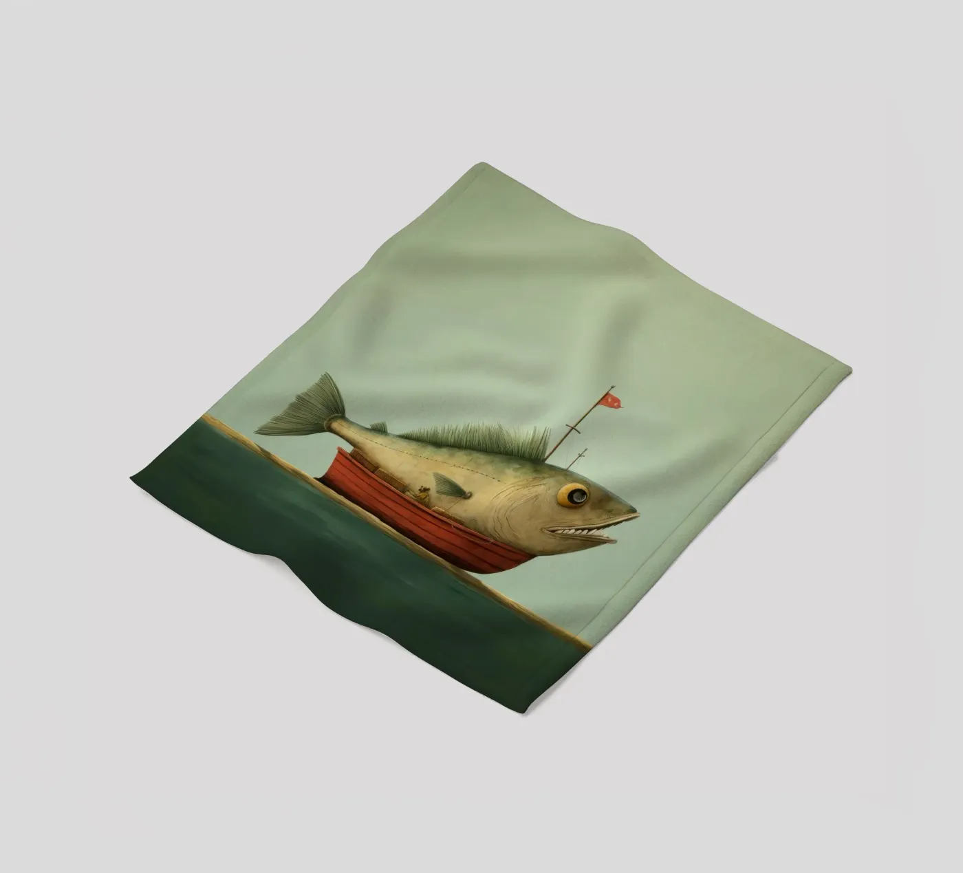 Minimal Haddock Fleecedecke von Minimal Animal Art