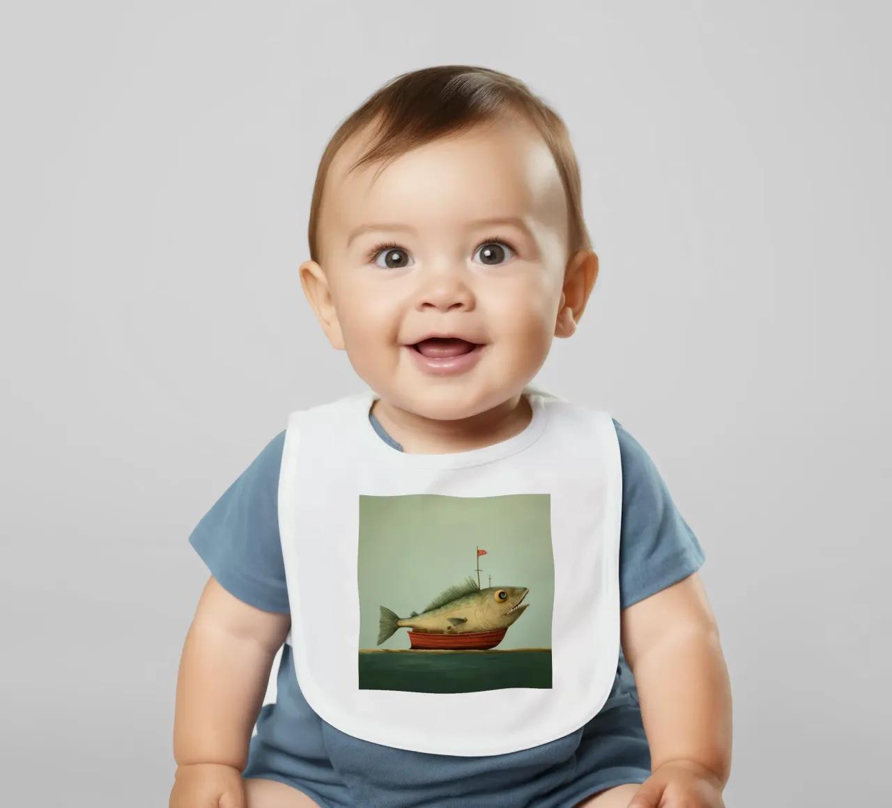 Minimum Haddock Babylätzchen von Minimal Animal Art