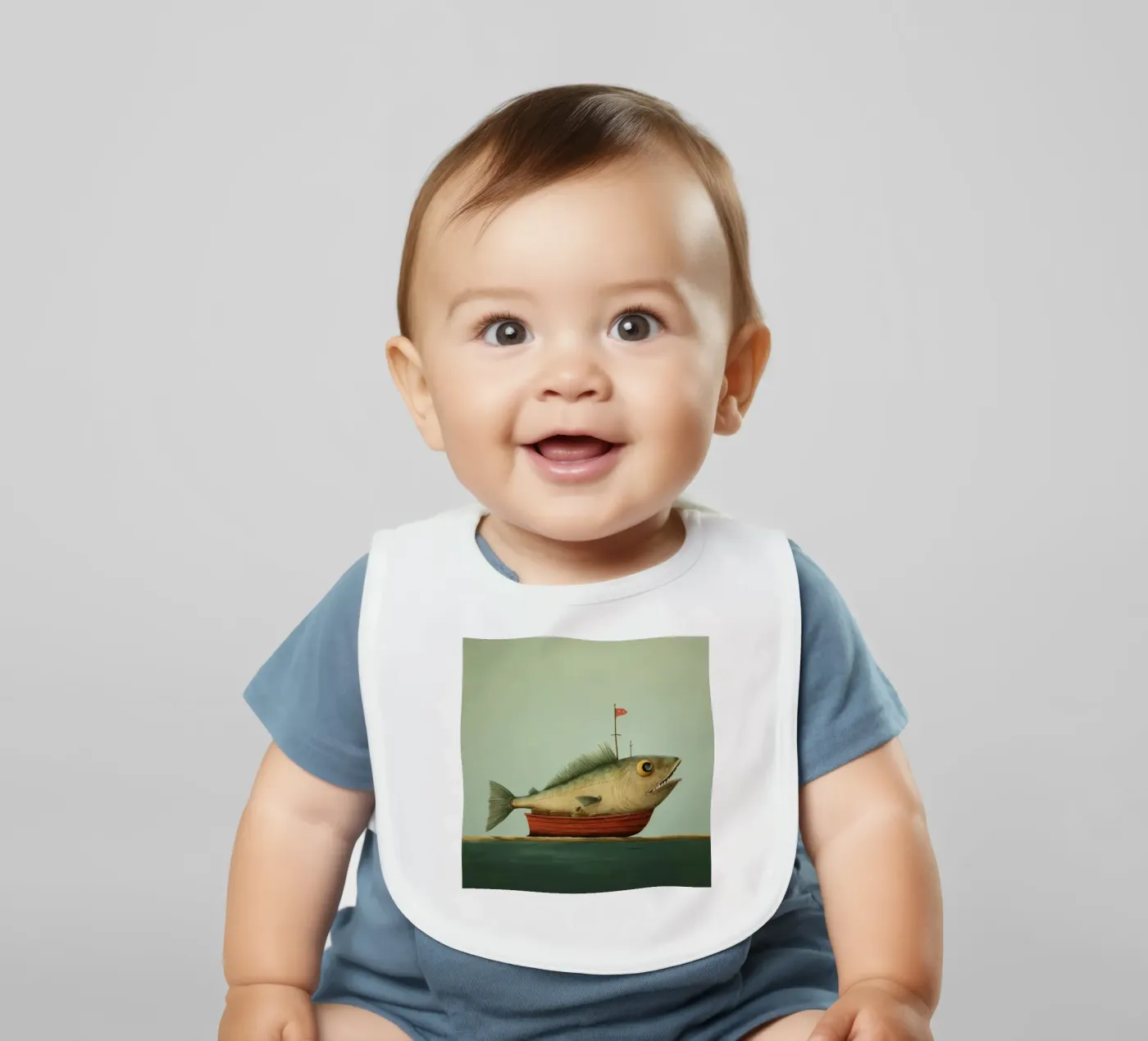 Minimum Haddock Babylätzchen von Minimal Animal Art