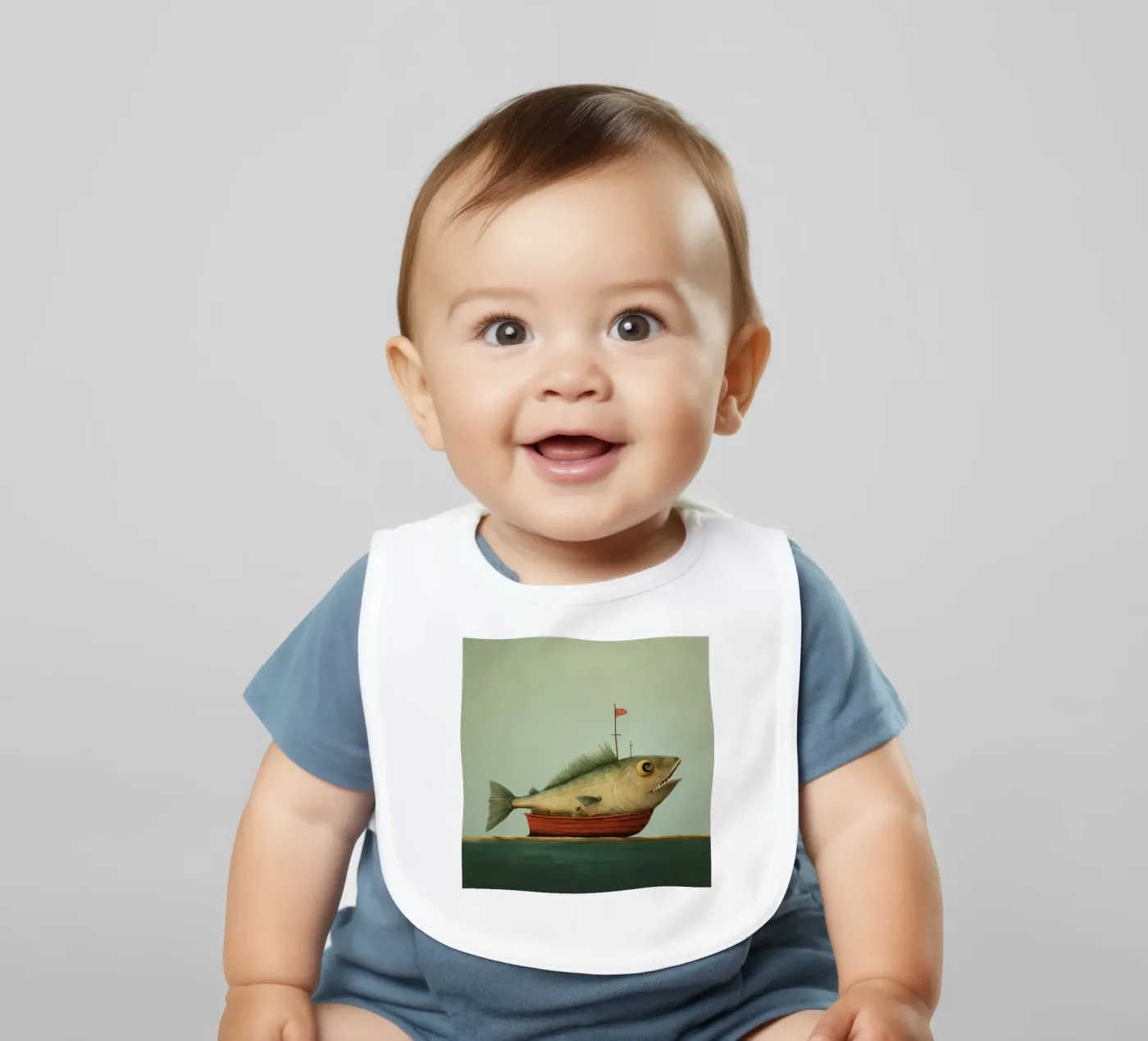 Minimum Haddock Babylätzchen von Minimal Animal Art