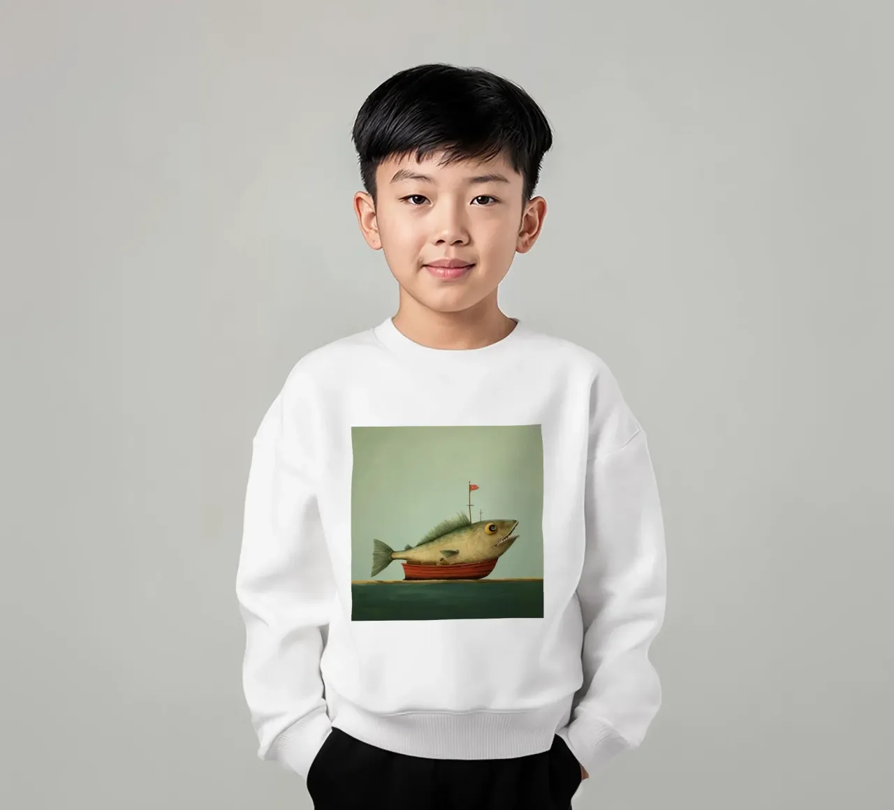 Eglefino minimo 1 felpa bambino da Minimal Animal Art