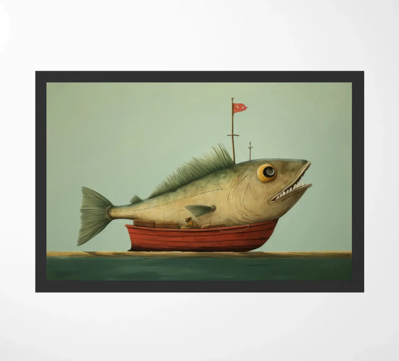 Minimum Haddock doormat by Minimal Animal Art