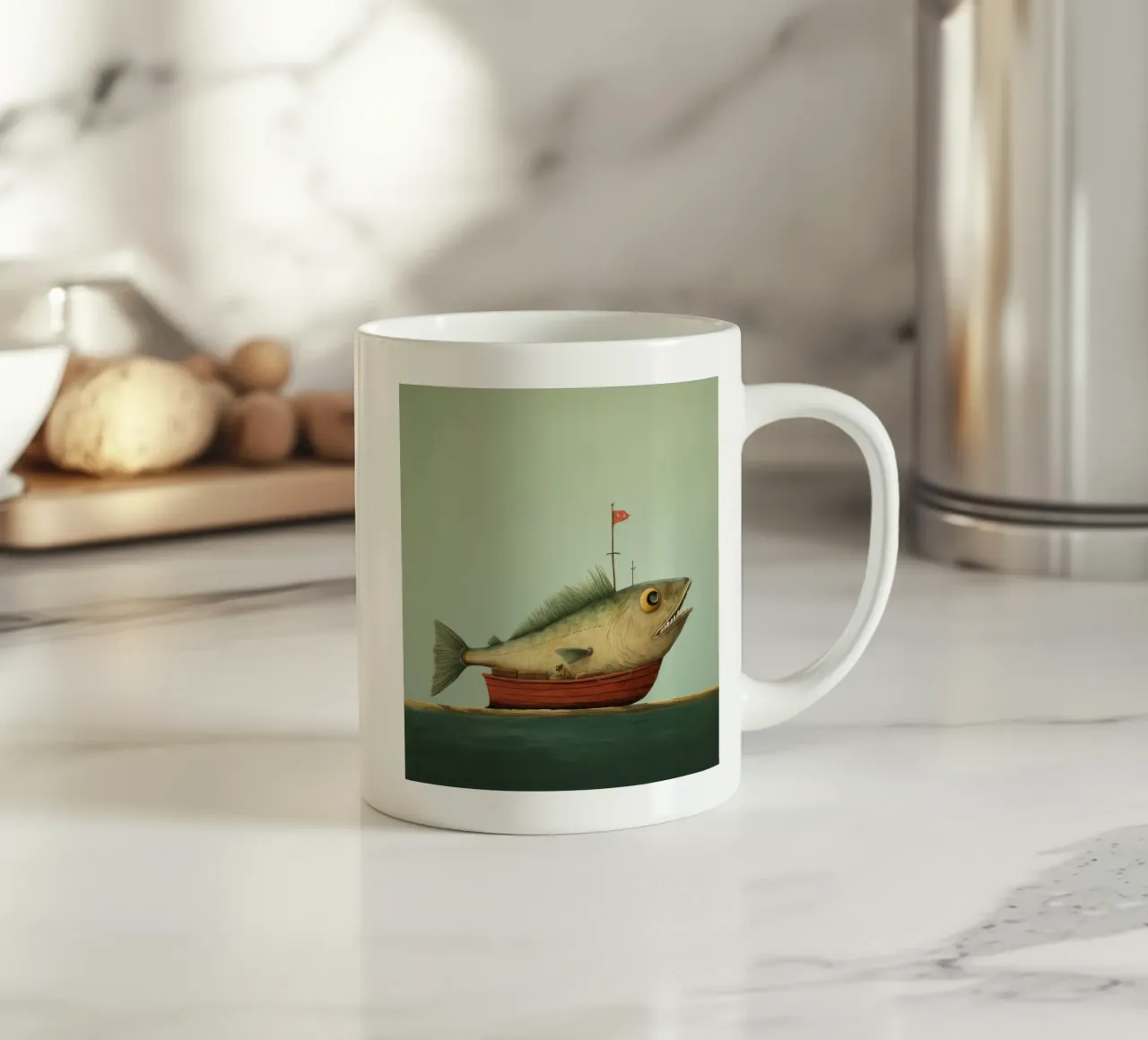 Eglefino minimo 1 tazza in ceramica da Minimal Animal Art