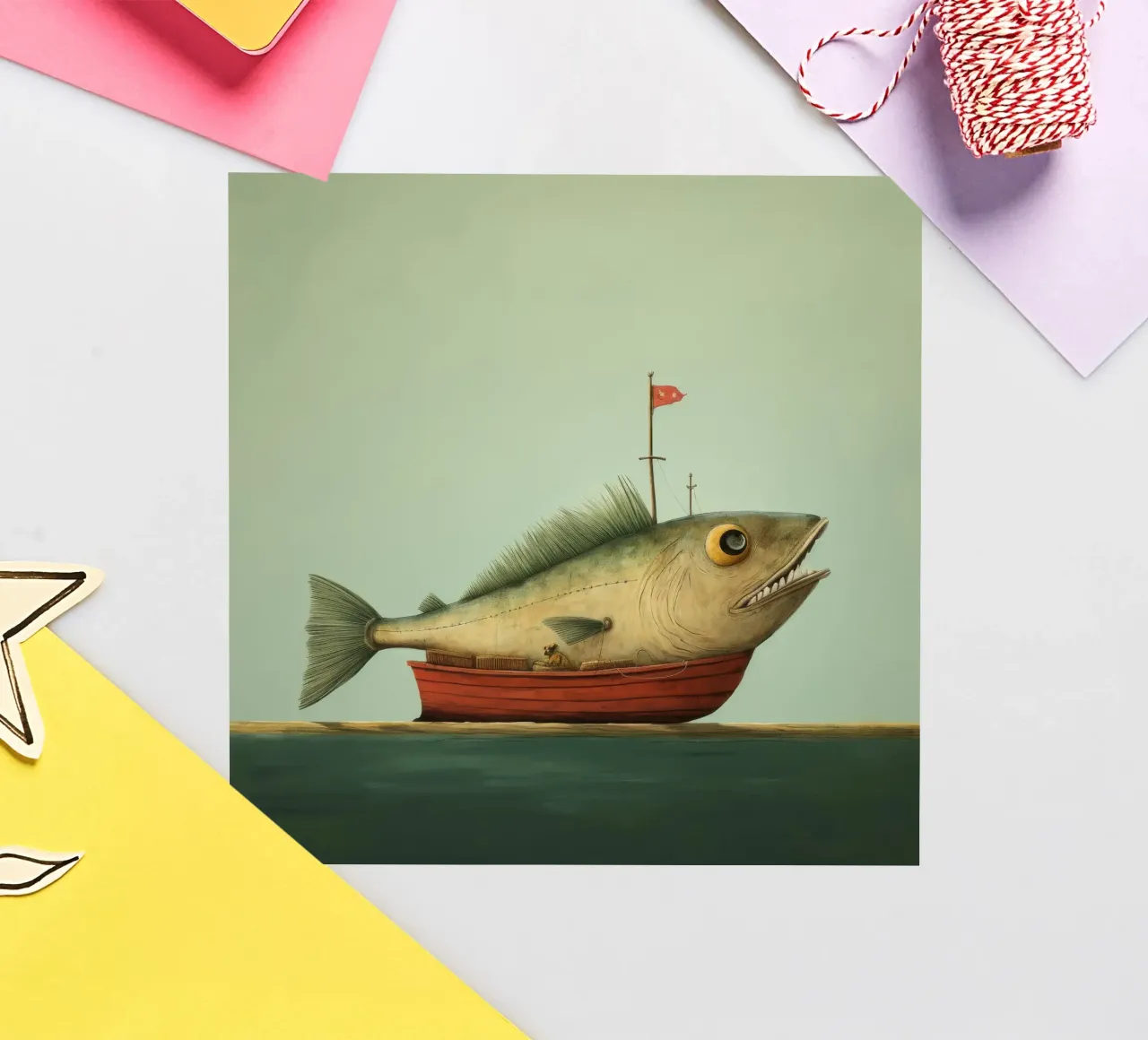 Minimum Haddock sticker by Minimal Animal Art