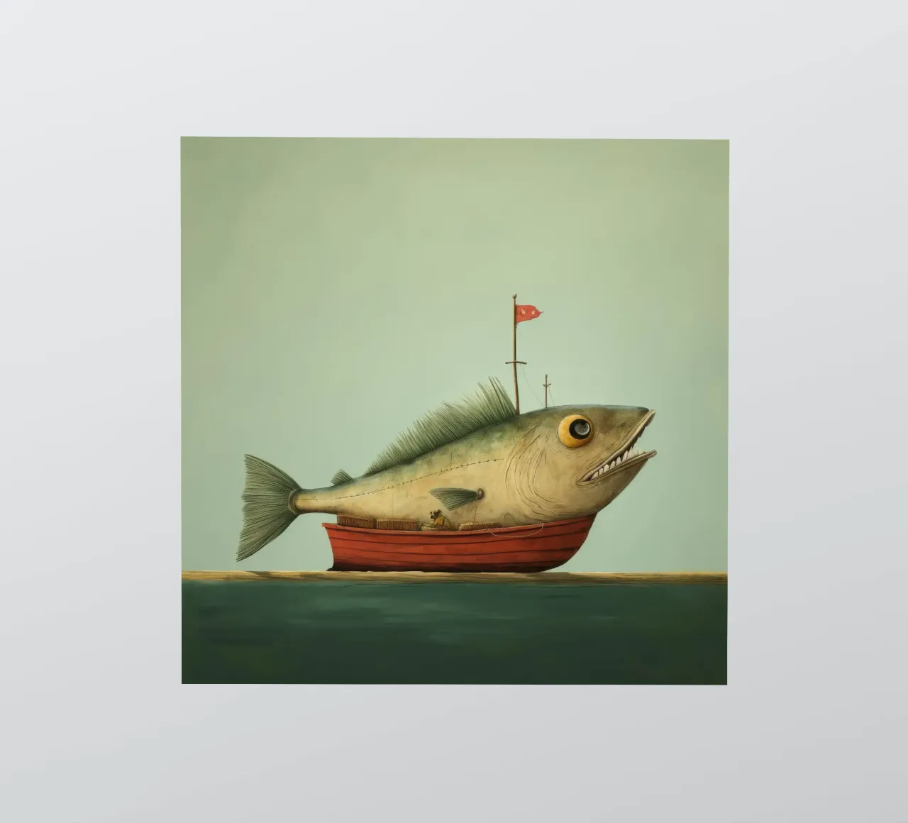 Minimum Haddock sticker by Minimal Animal Art