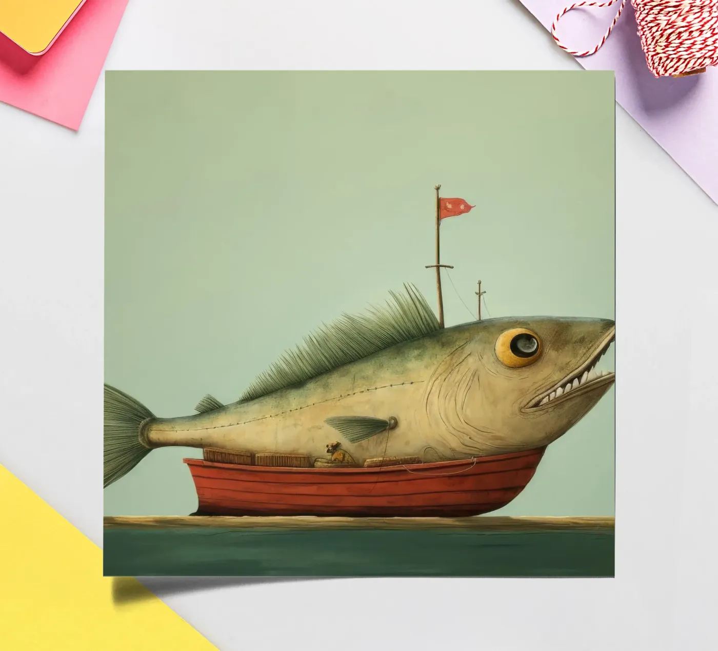 Minimum Haddock sticker sheet by Minimal Animal Art