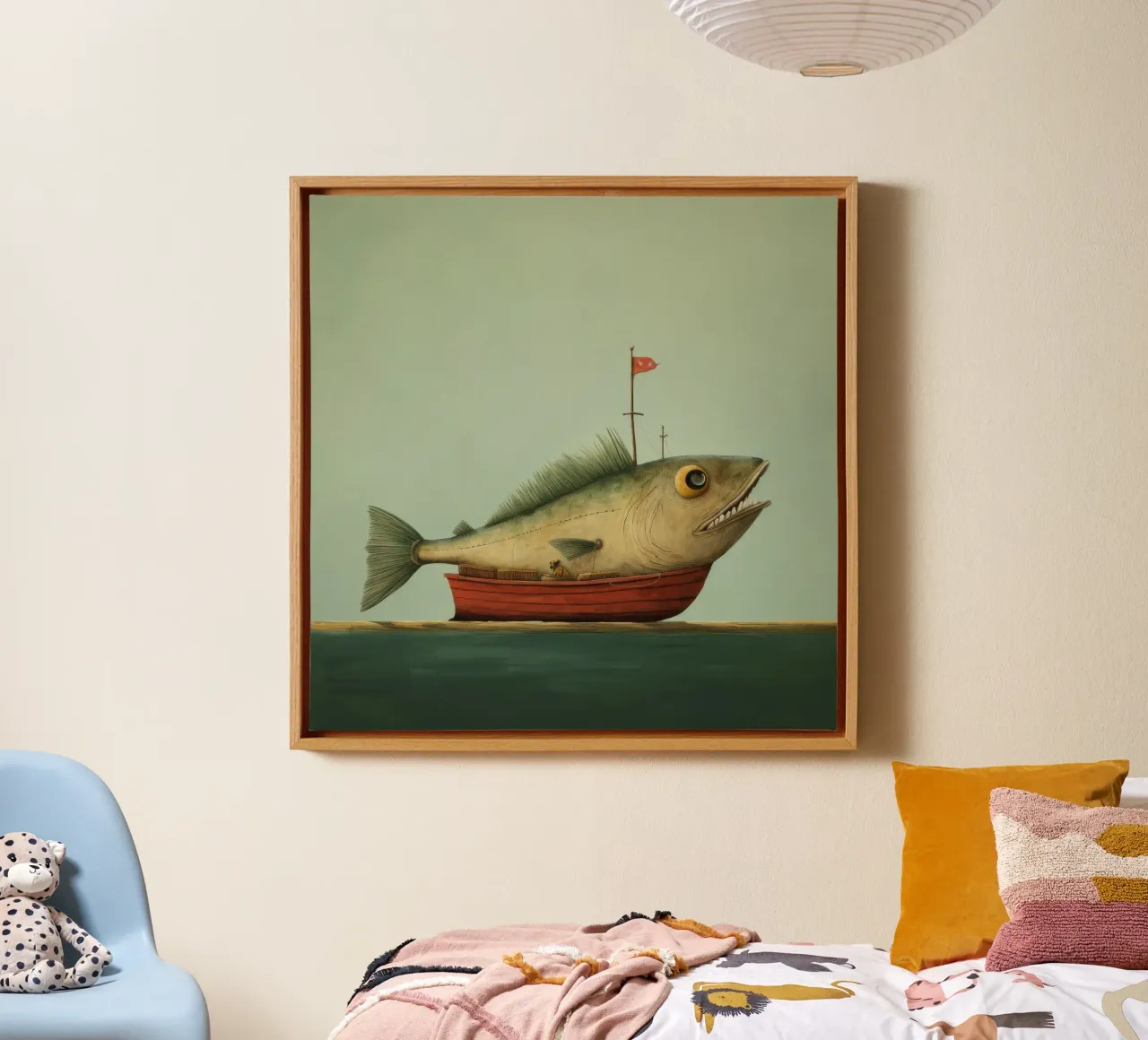 Minimal Haddock 1 canvas by Minimal Animal Art