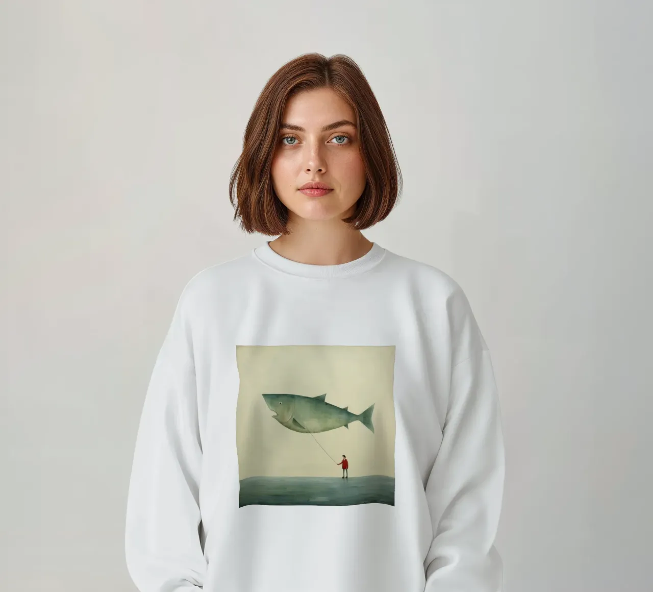 Halibut minimo 2 felpa da Minimal Animal Art