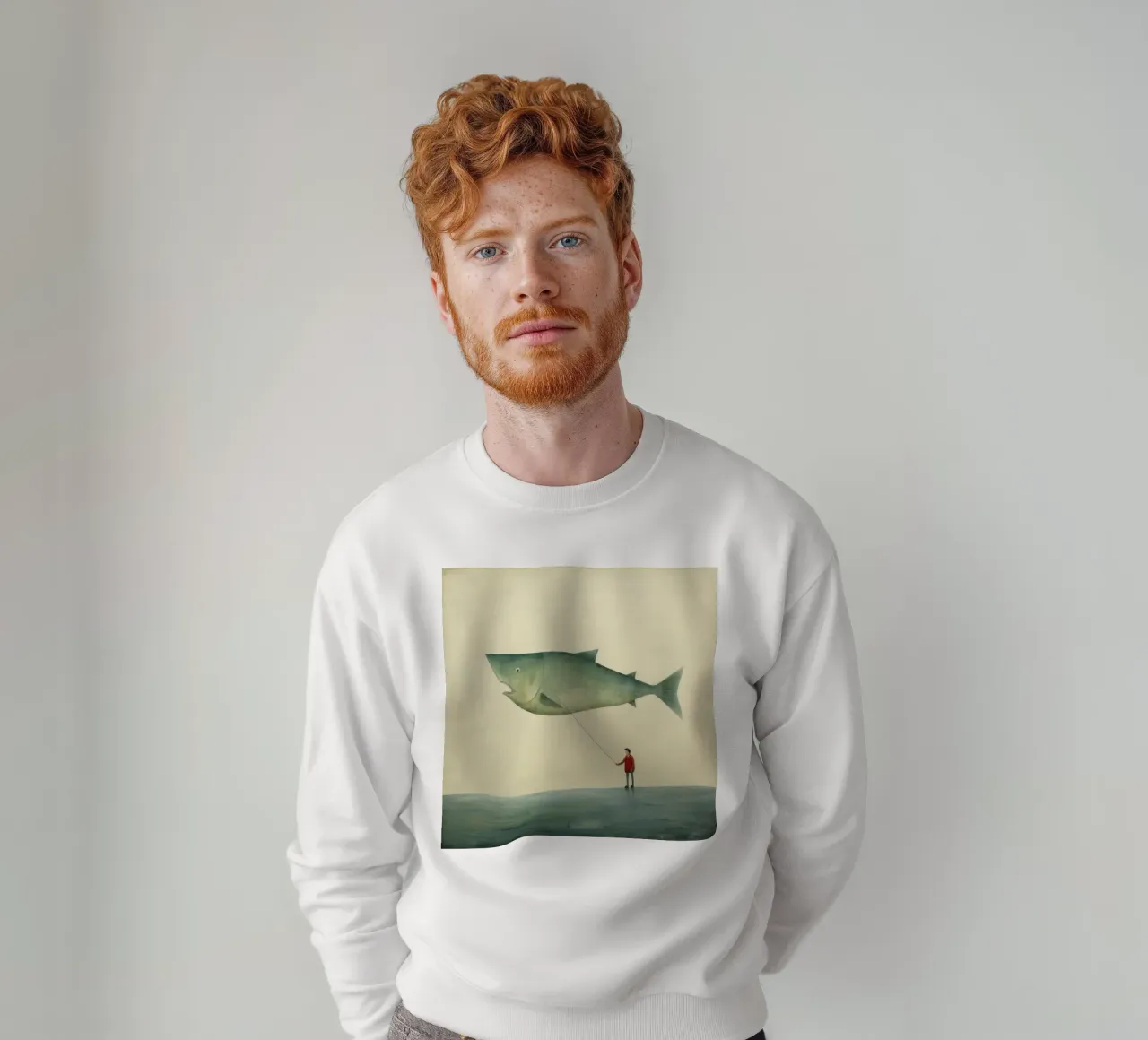 Halibut minimo 2 felpa da Minimal Animal Art