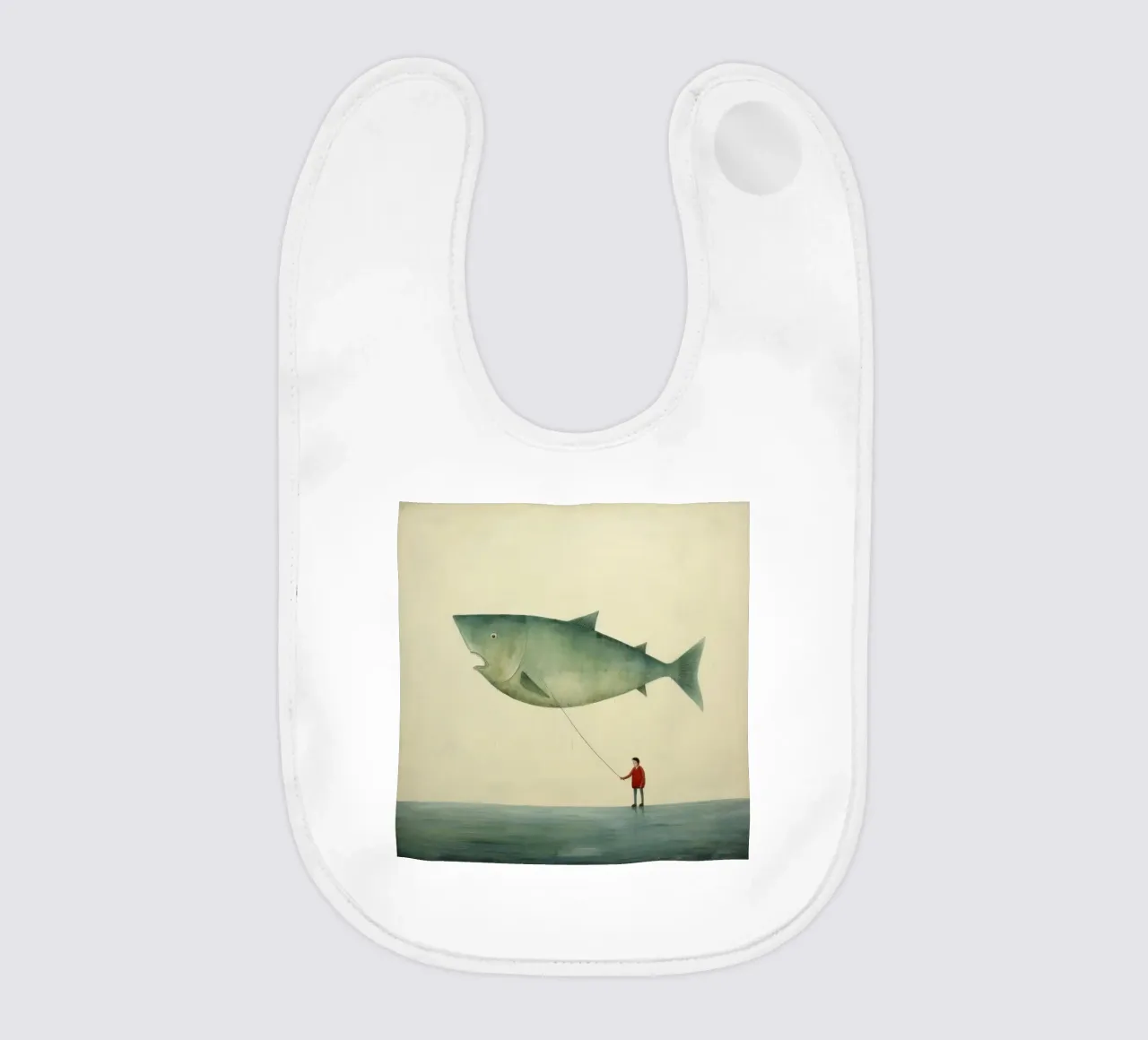 Halibut minimo 2 bavaglino da Minimal Animal Art