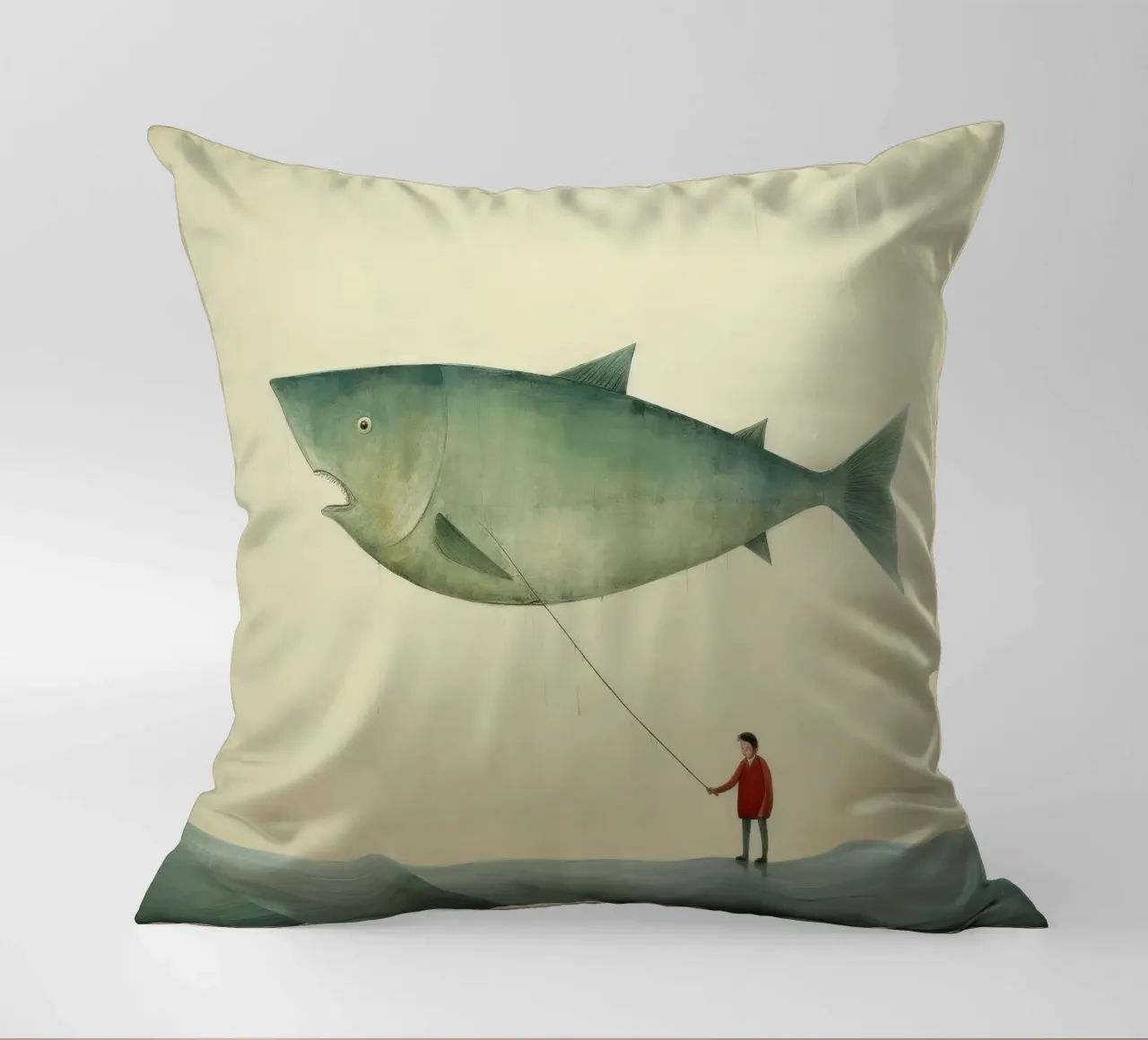 Halibut minimo 2 cuscino da Minimal Animal Art