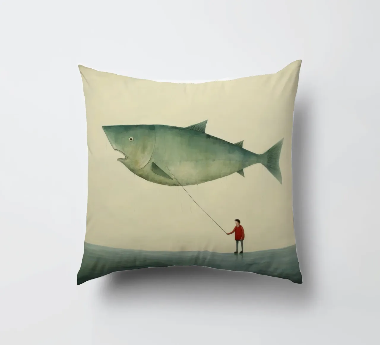 Halibut minimo 2 cuscino da Minimal Animal Art