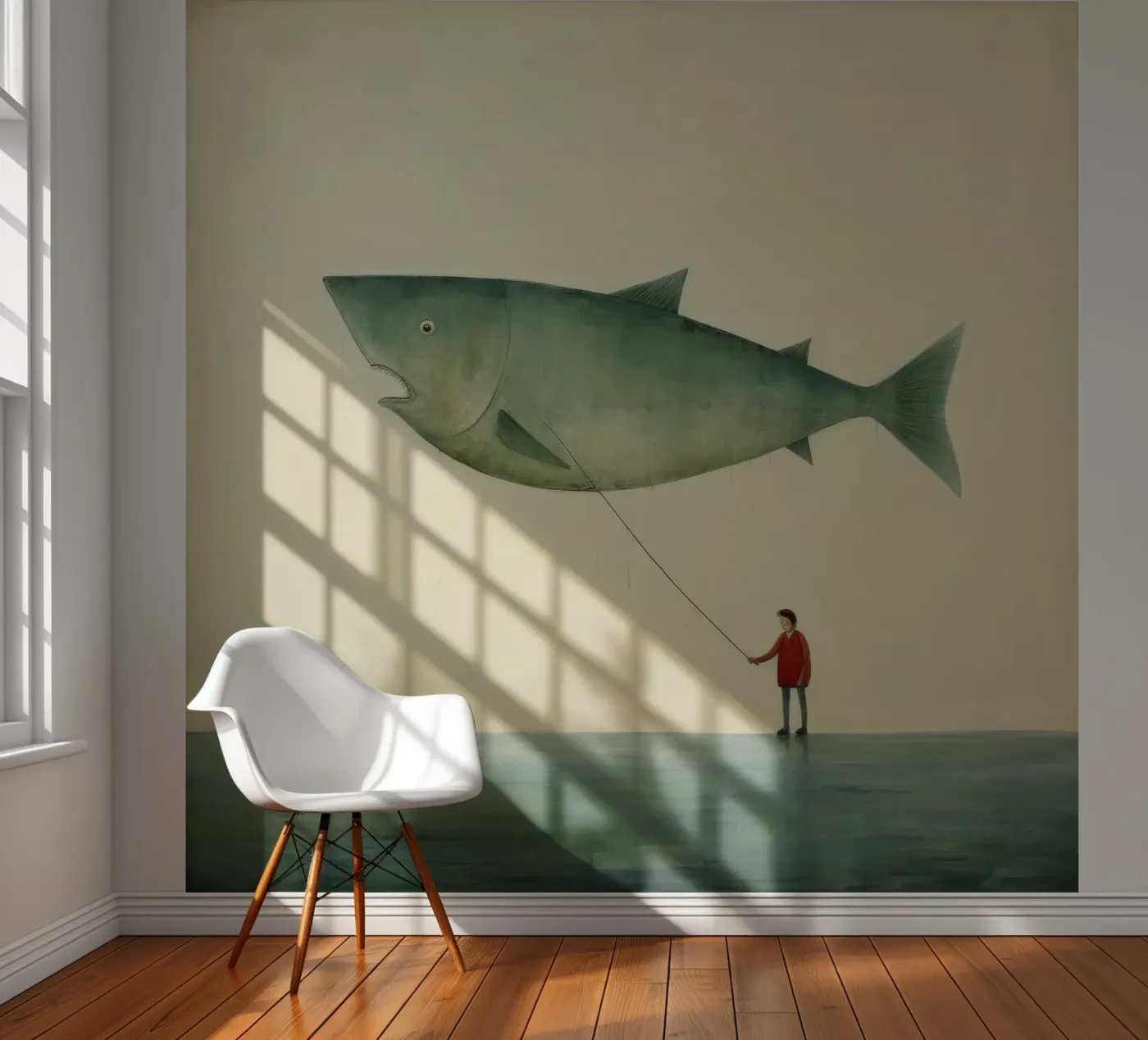 Minimum Halibut Fototapete von Minimal Animal Art