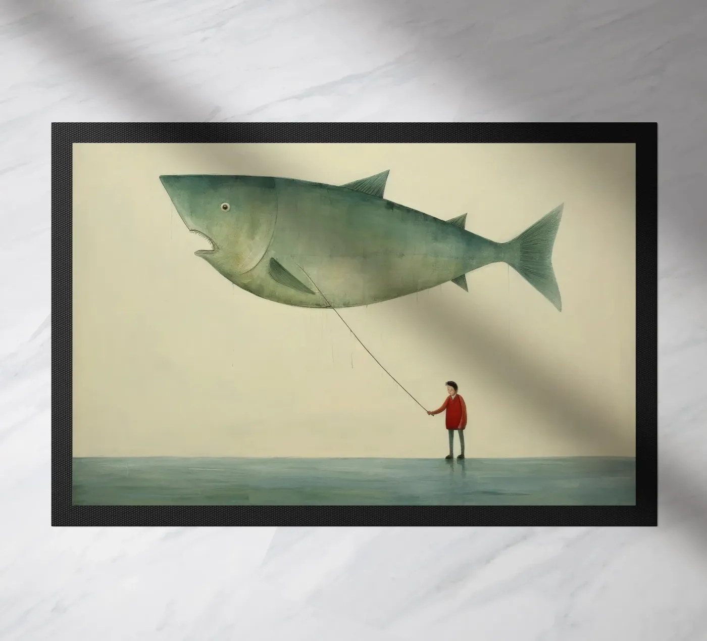 Minimaal Halibut deurmat van Minimal Animal Art