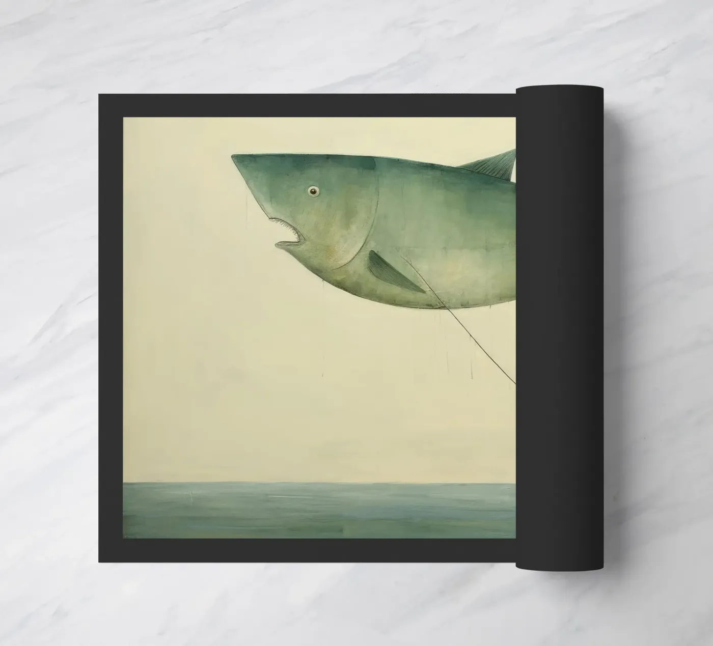 Minimaal Halibut deurmat van Minimal Animal Art