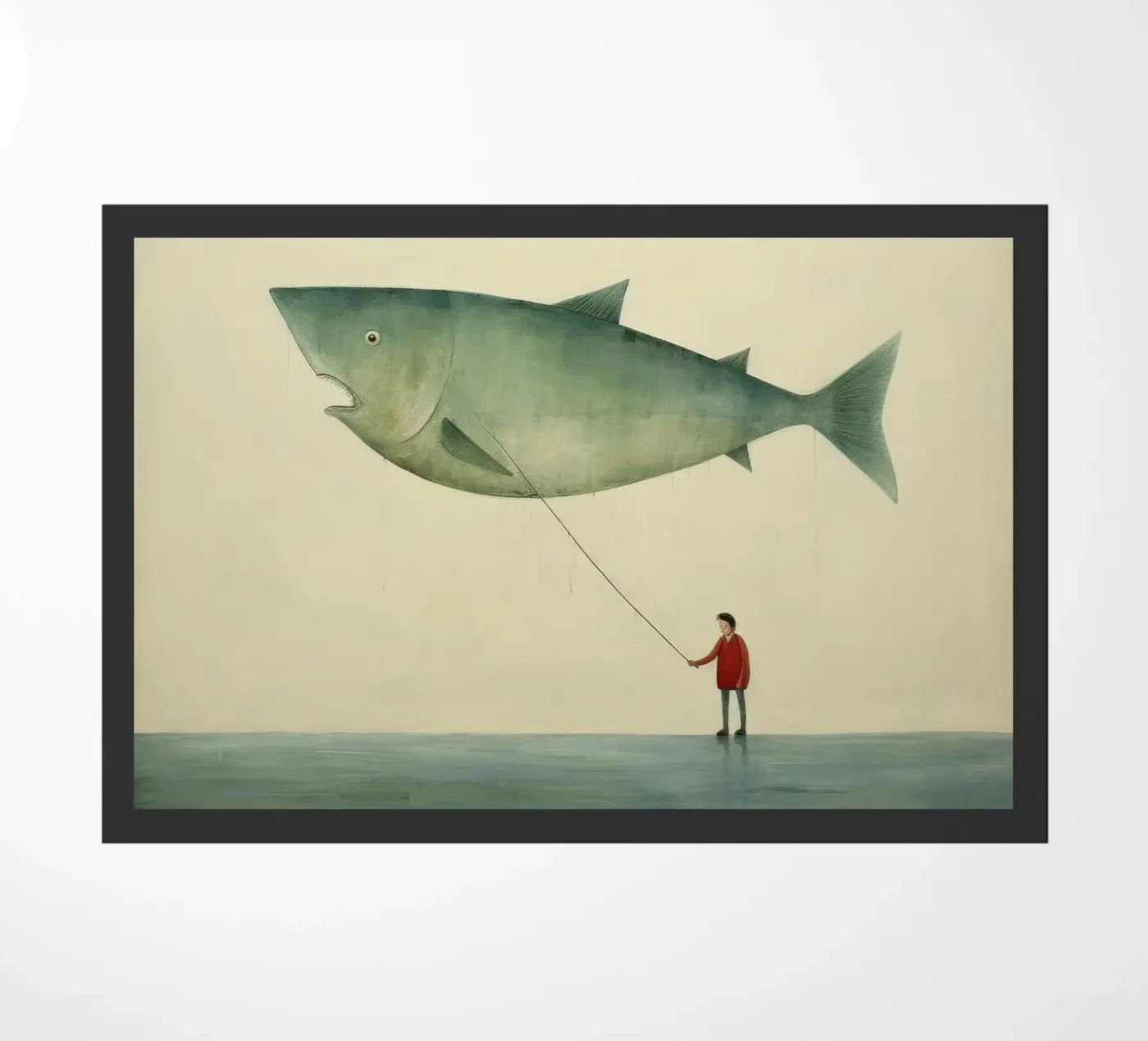 Minimaal Halibut deurmat van Minimal Animal Art