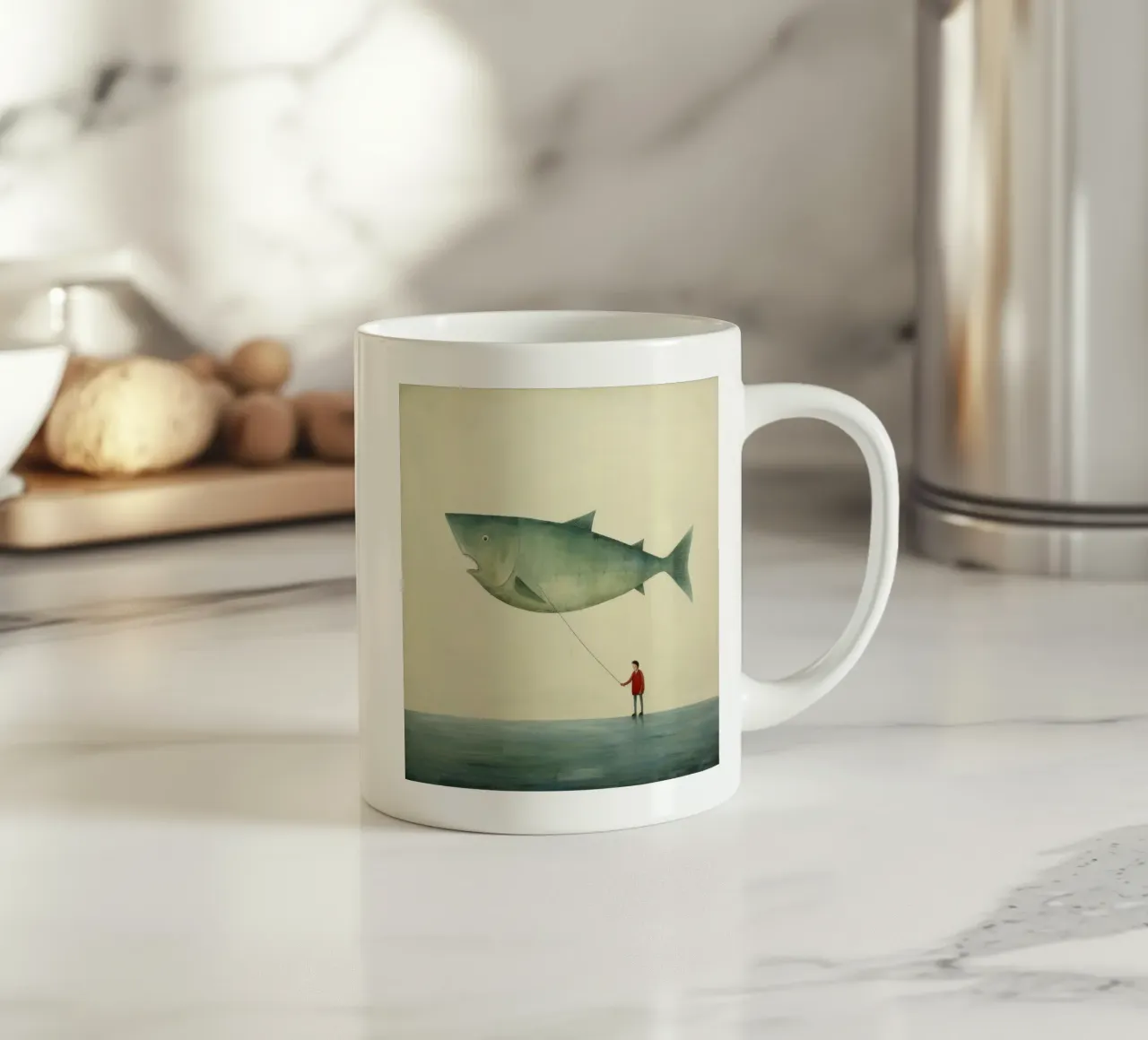 Halibut minimo 2 tazza in ceramica da Minimal Animal Art