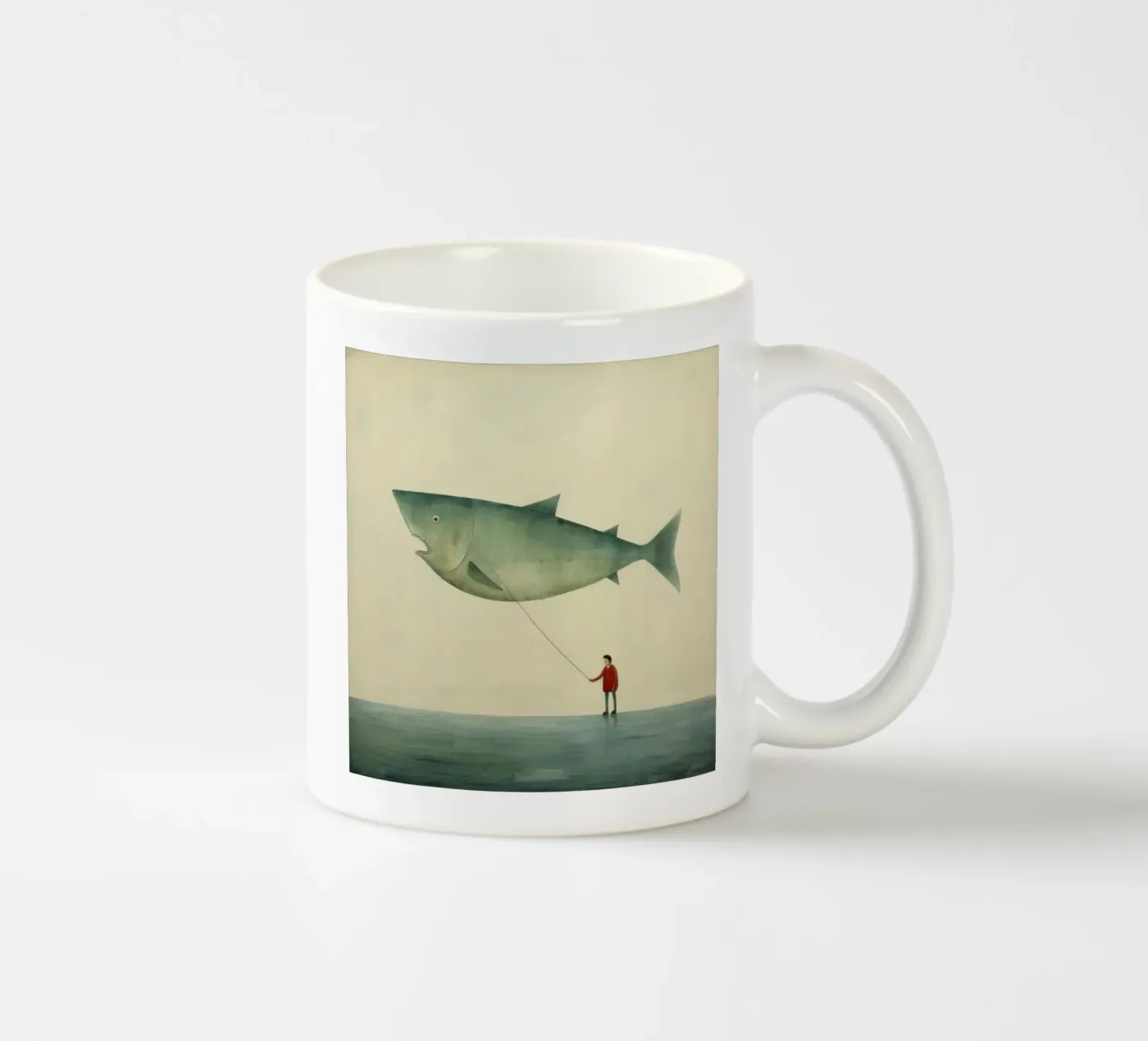 Minimaal Halibut keramische mok van Minimal Animal Art