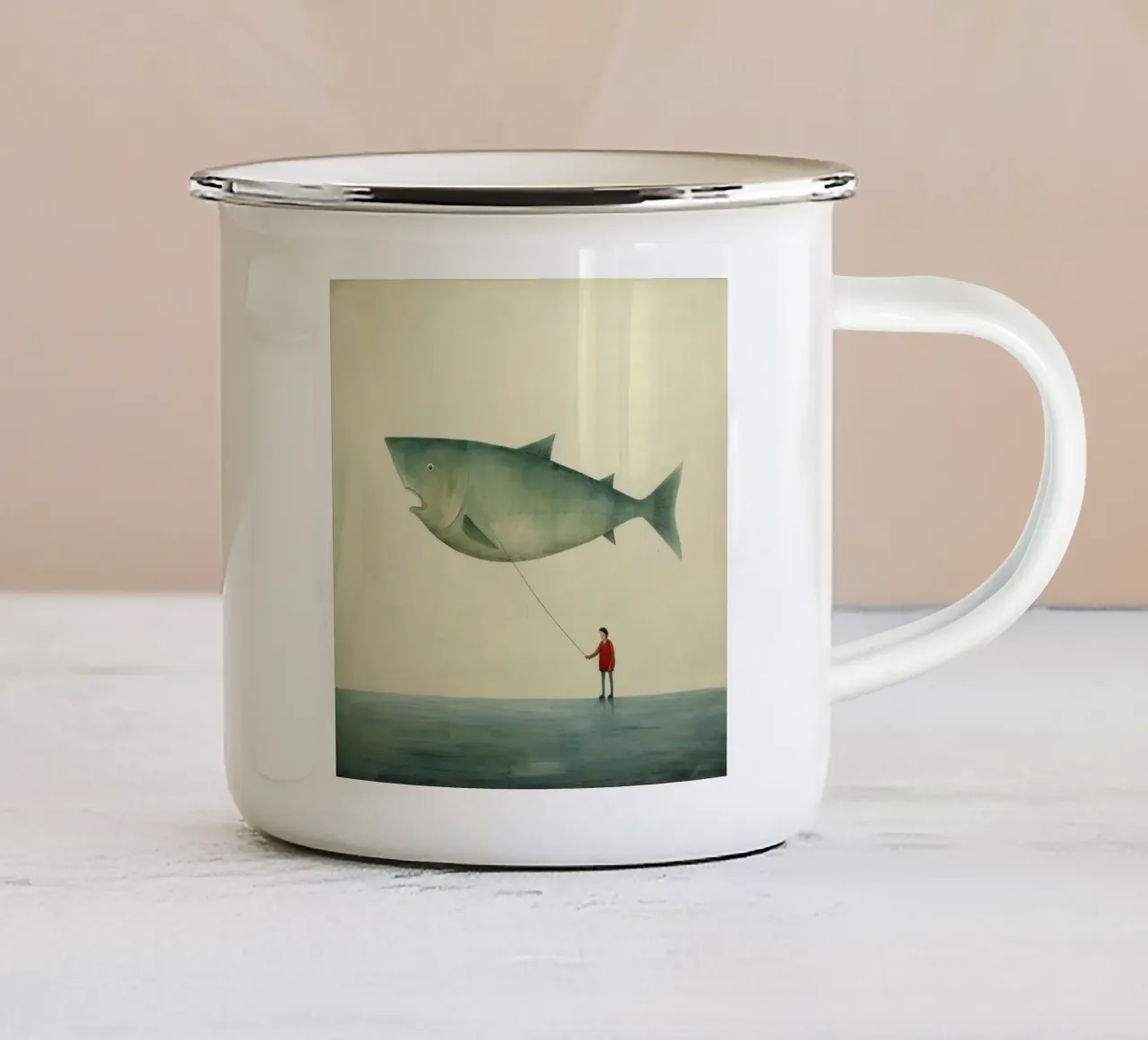Halibut minimo 2 tazza in smalto da Minimal Animal Art