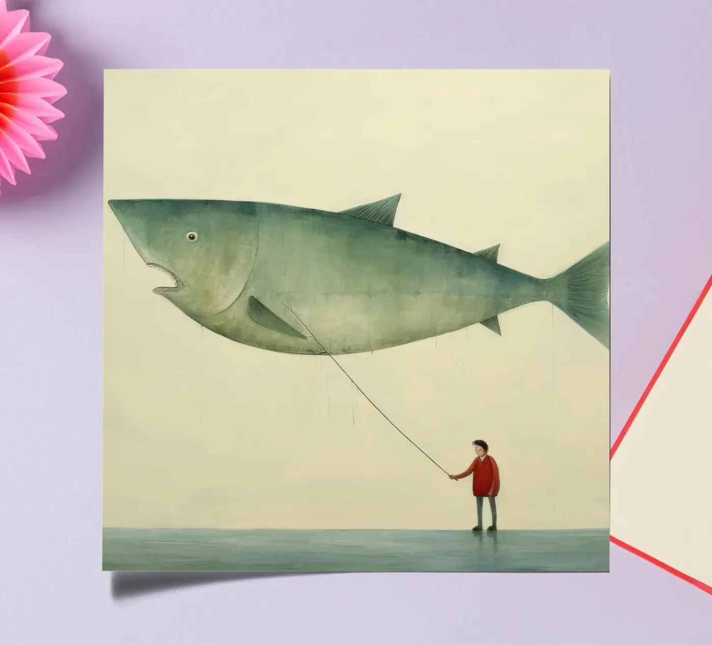 Minimaal Halibut stickervel van Minimal Animal Art