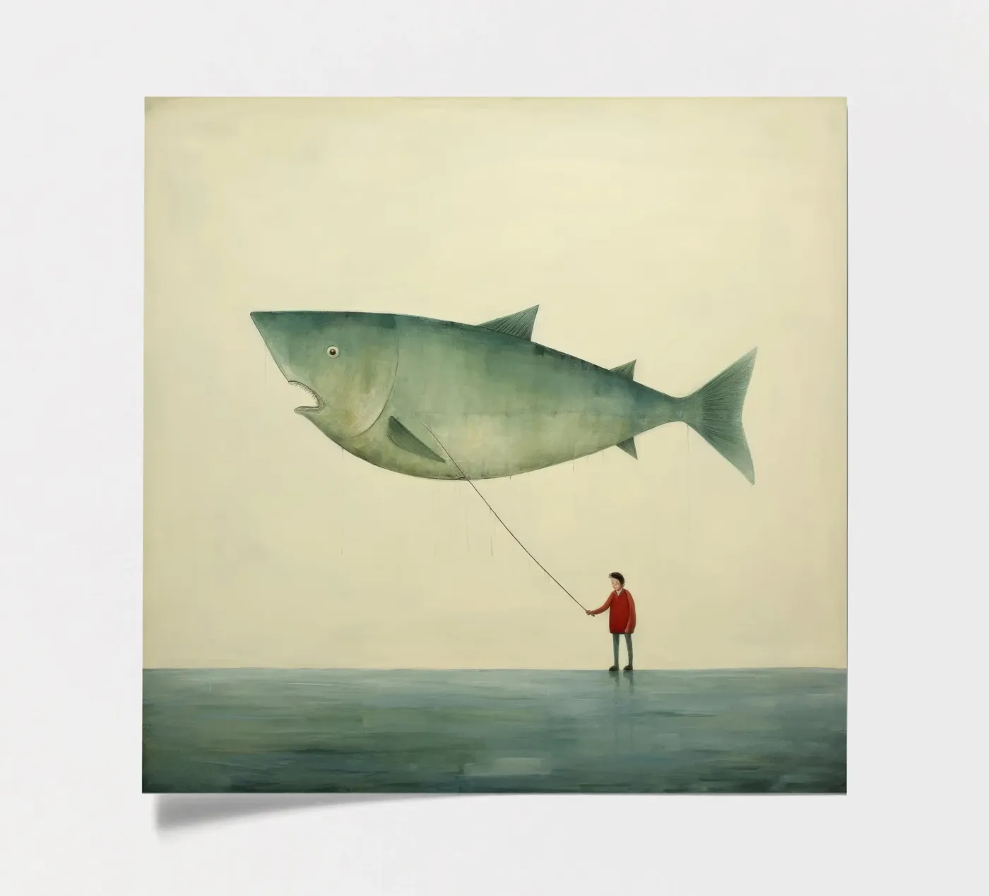 Minimaal Halibut stickervel van Minimal Animal Art