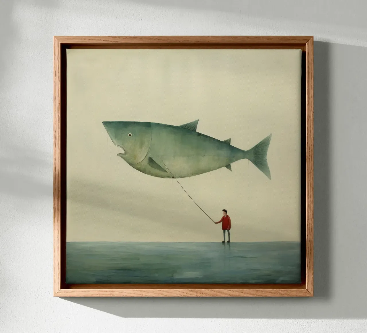 Halibut minimo 2 tela con Cornice a cassetta da Minimal Animal Art