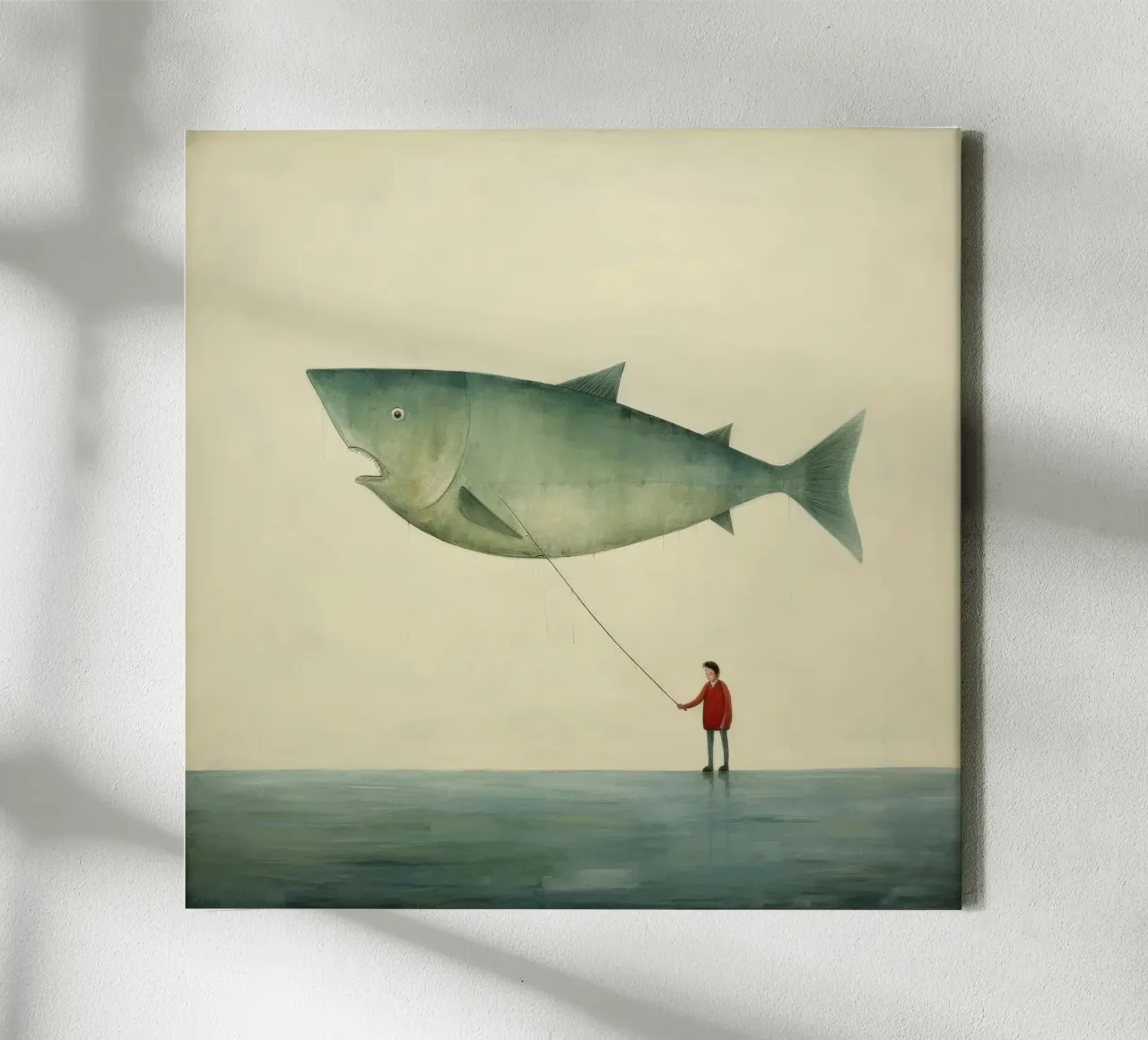 Halibut minimo 2 tela con Cornice a cassetta da Minimal Animal Art