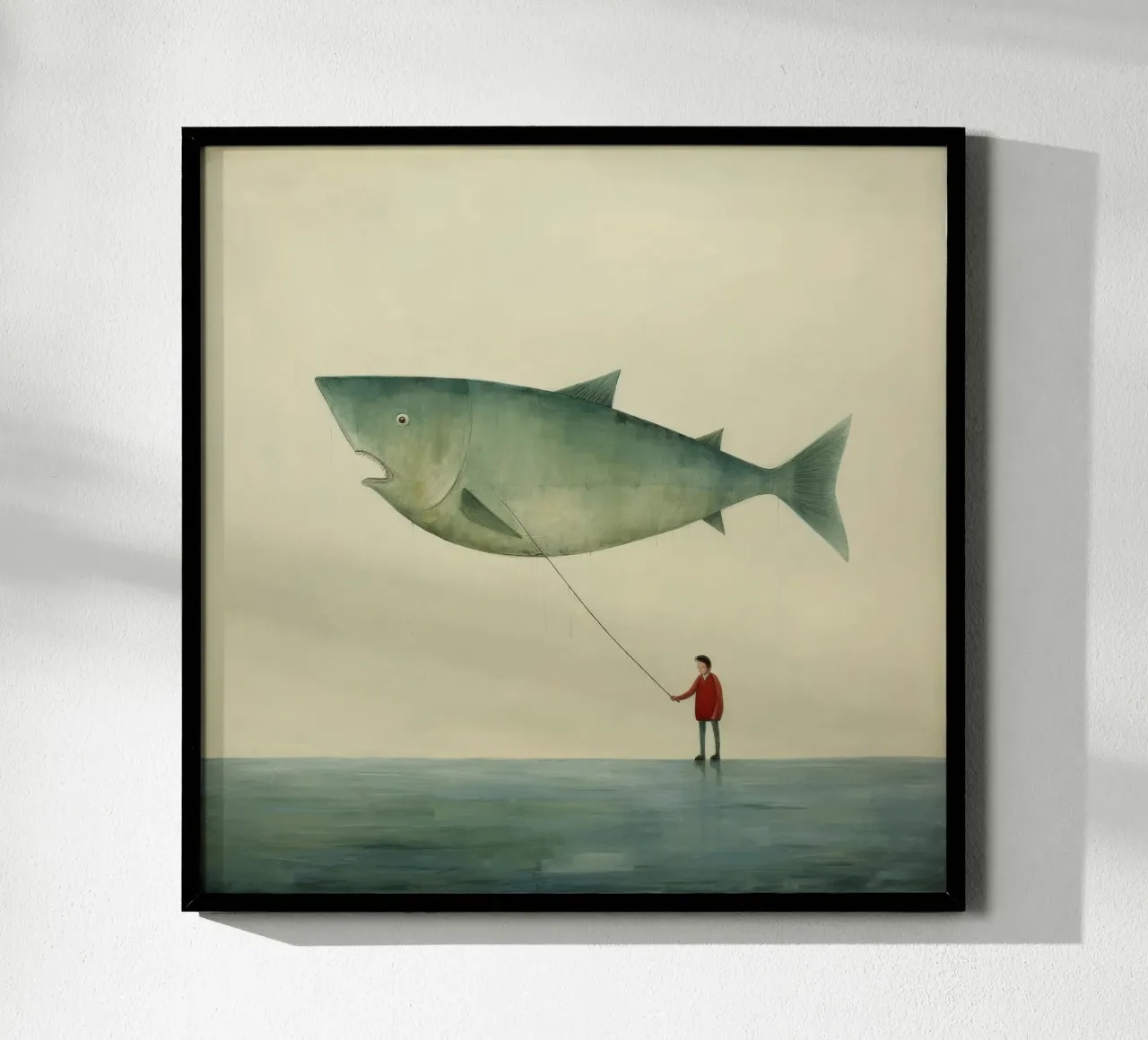 Minimum Halibut poster van Minimal Animal Art