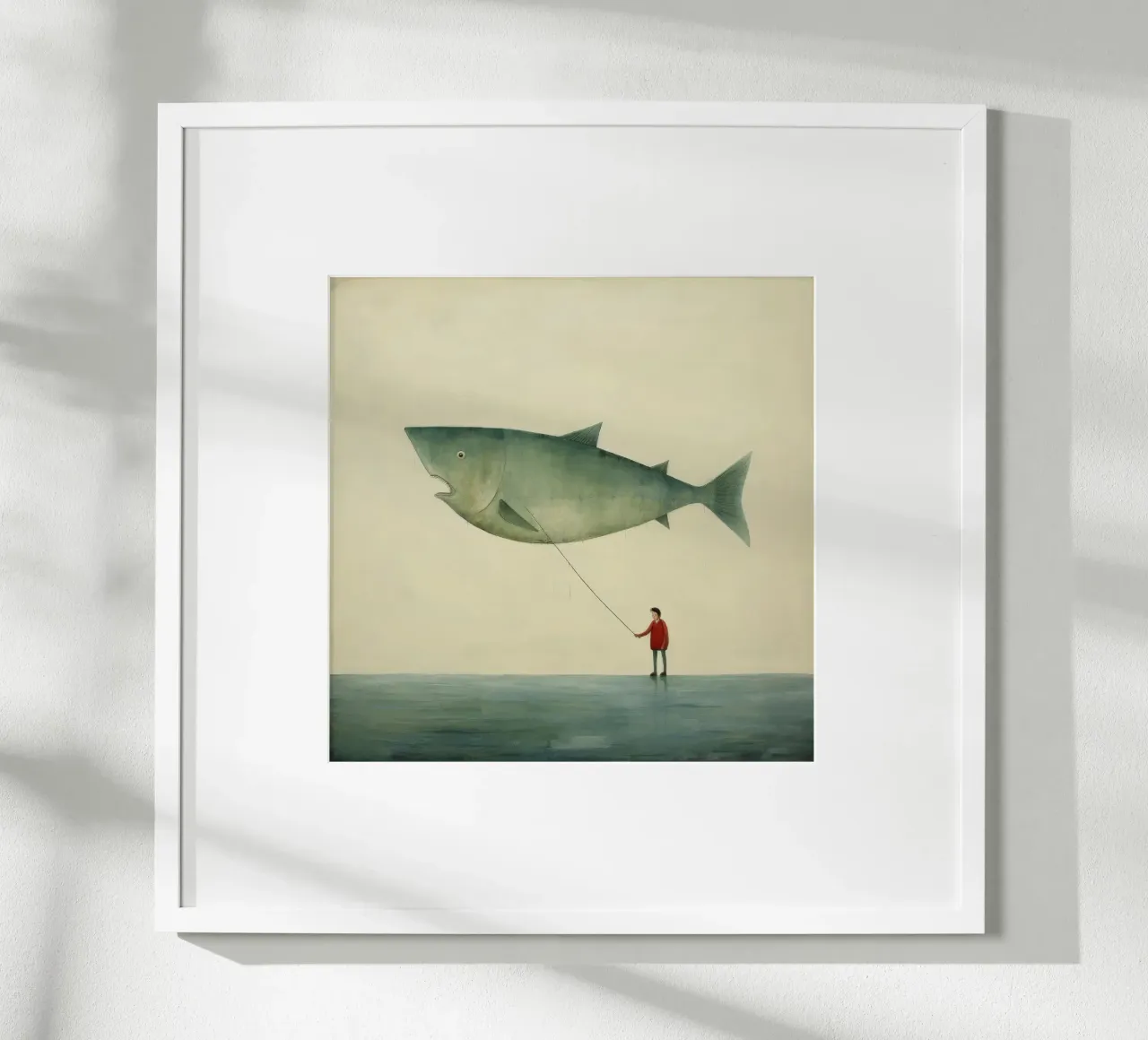 Minimum Halibut poster van Minimal Animal Art