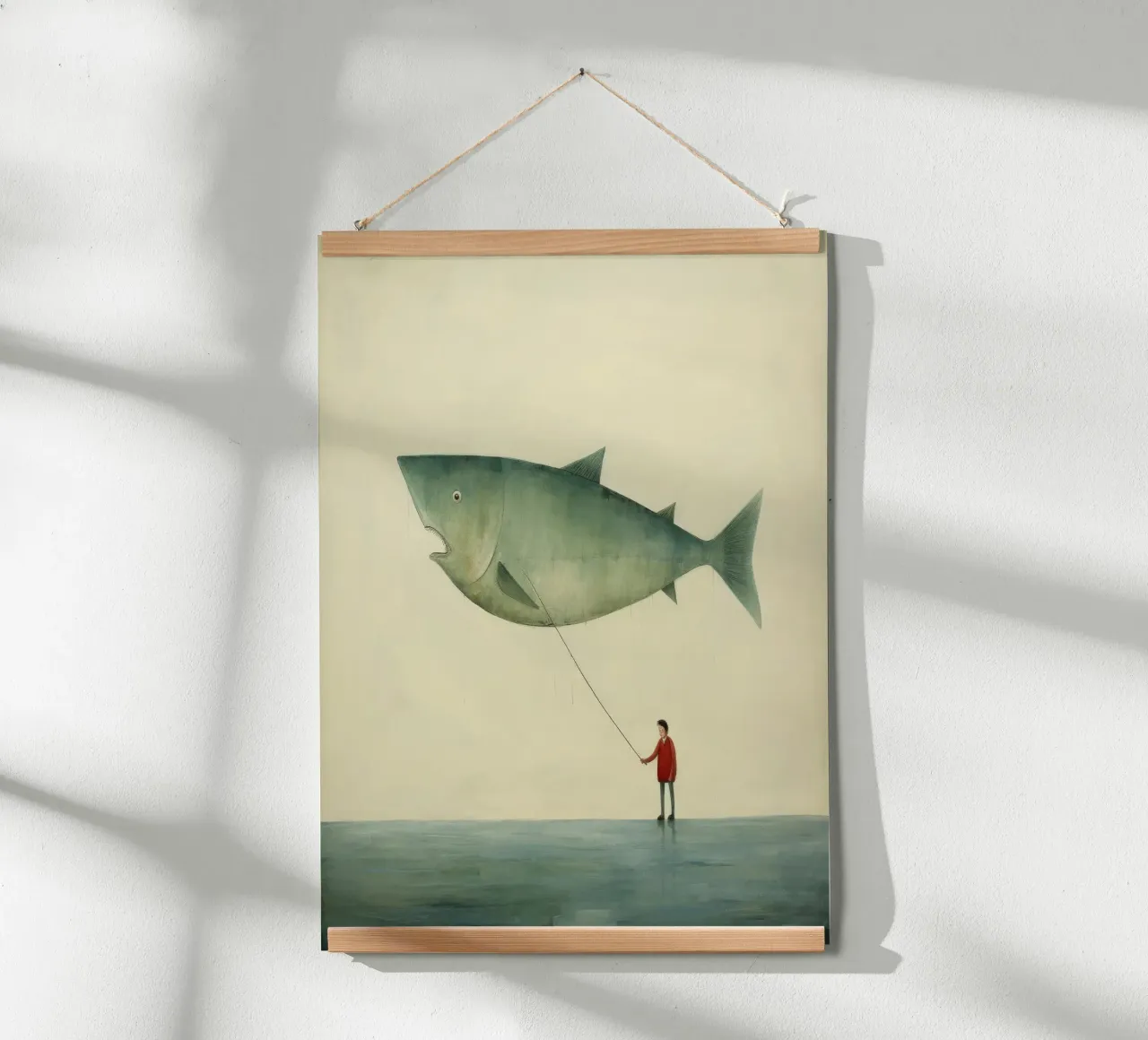 Minimum Halibut poster van Minimal Animal Art