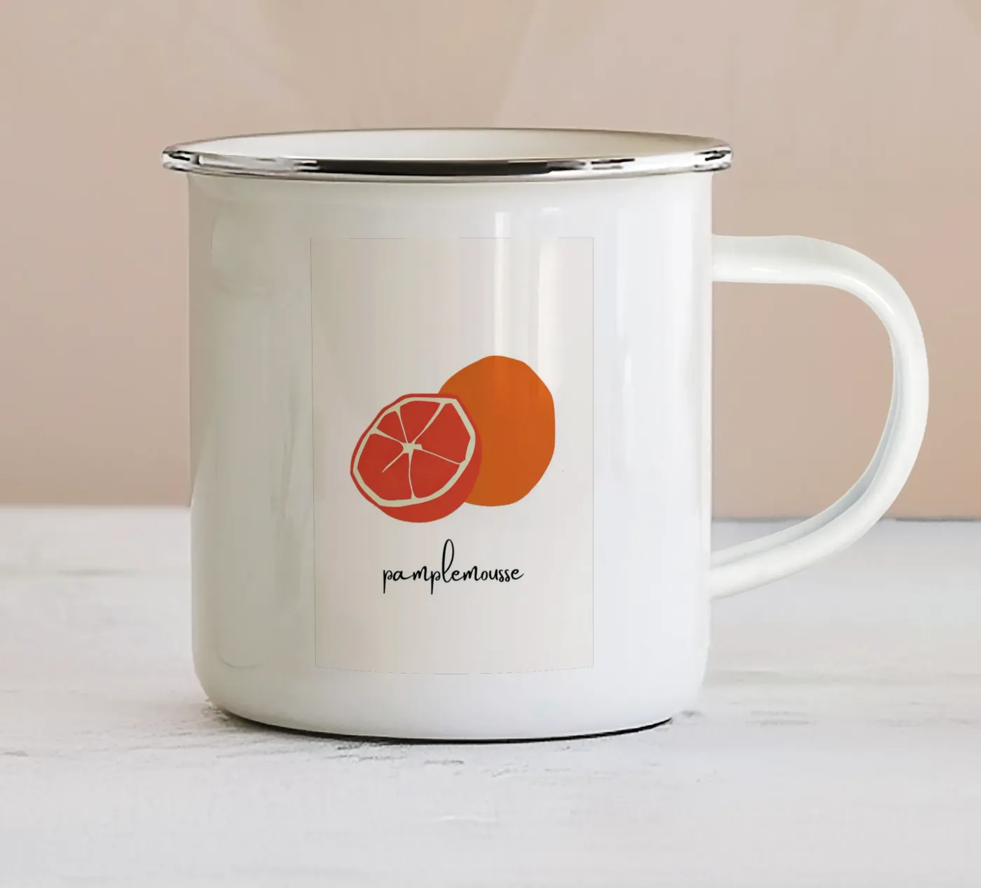Pamplemousse enamel mug by designsbysophia