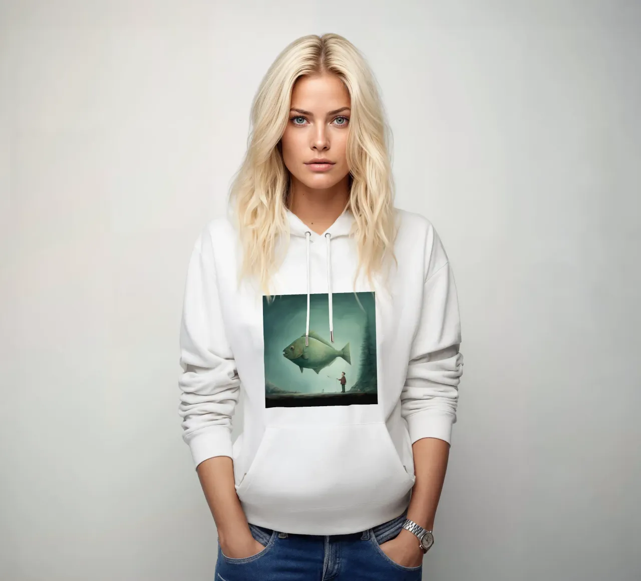 Halibut minimo 3 felpa con cappuccio da Minimal Animal Art