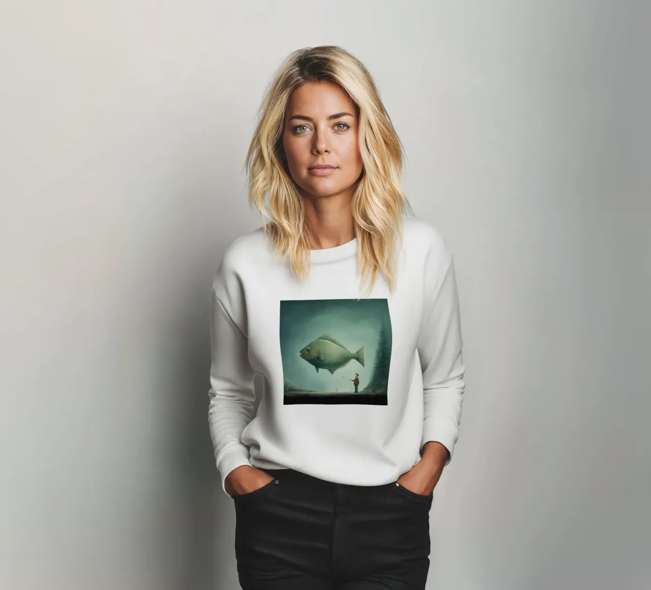 Halibut minimo 3 felpa da Minimal Animal Art