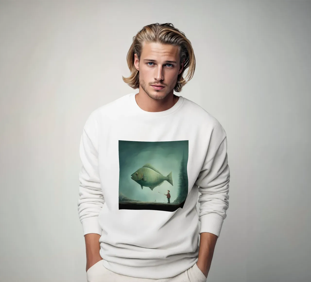 Halibut minimo 3 felpa da Minimal Animal Art