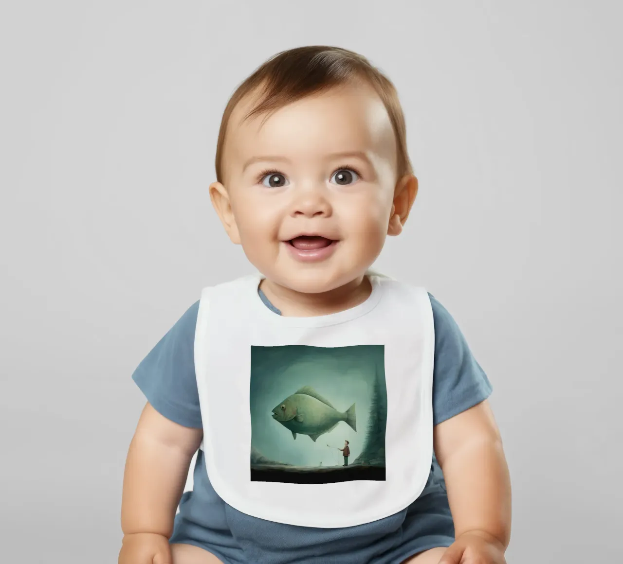 Minimum Halibut Babylätzchen von Minimal Animal Art