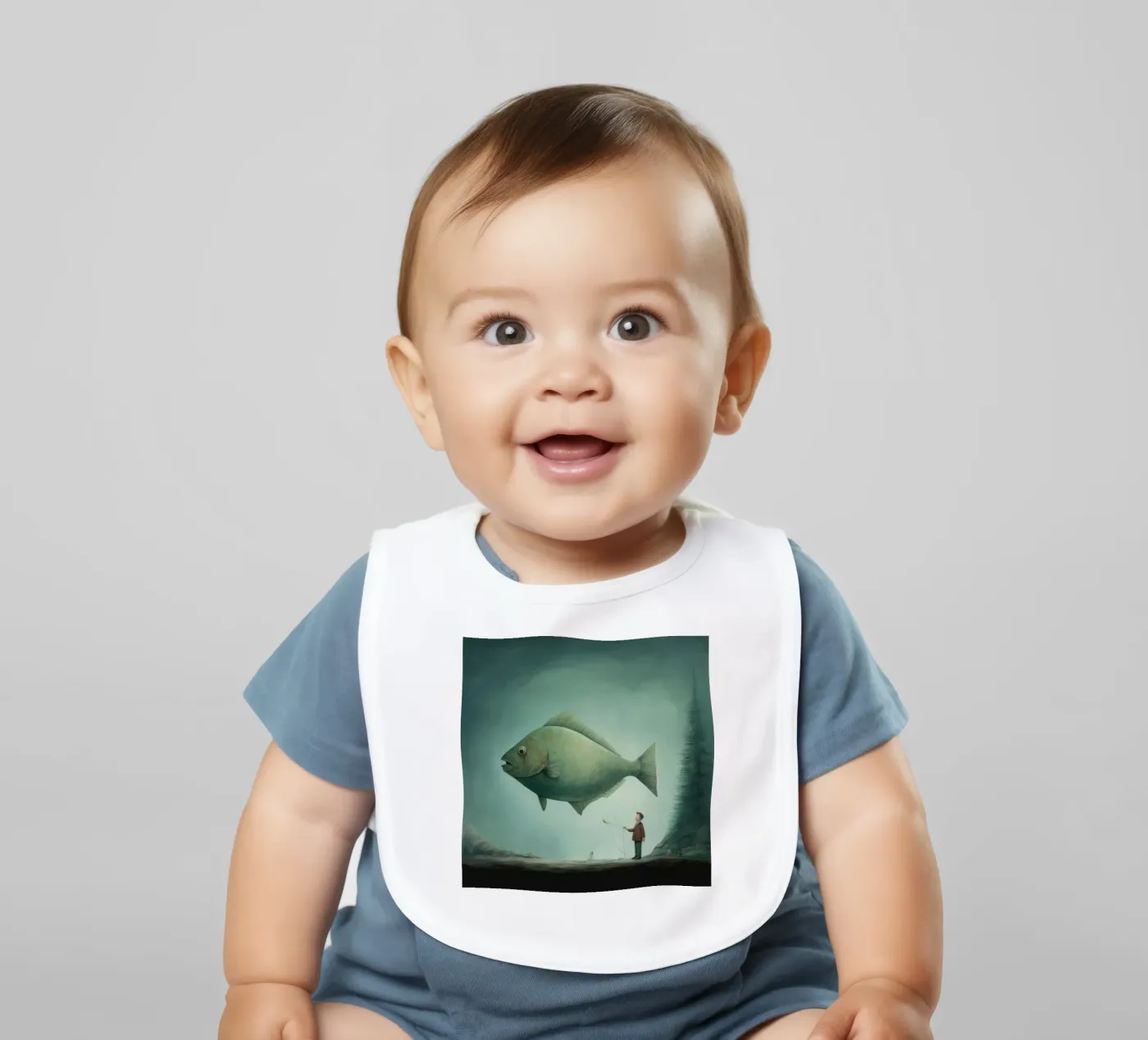 Halibut minimo bavaglino da Minimal Animal Art