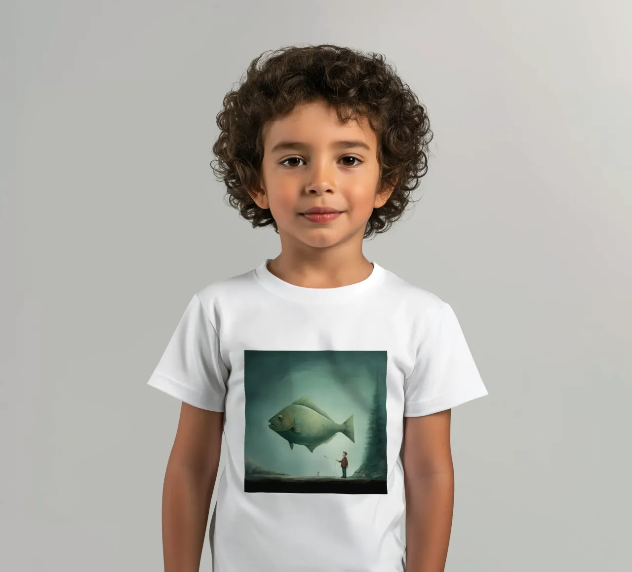Halibut minimo t-shirt bambini da Minimal Animal Art