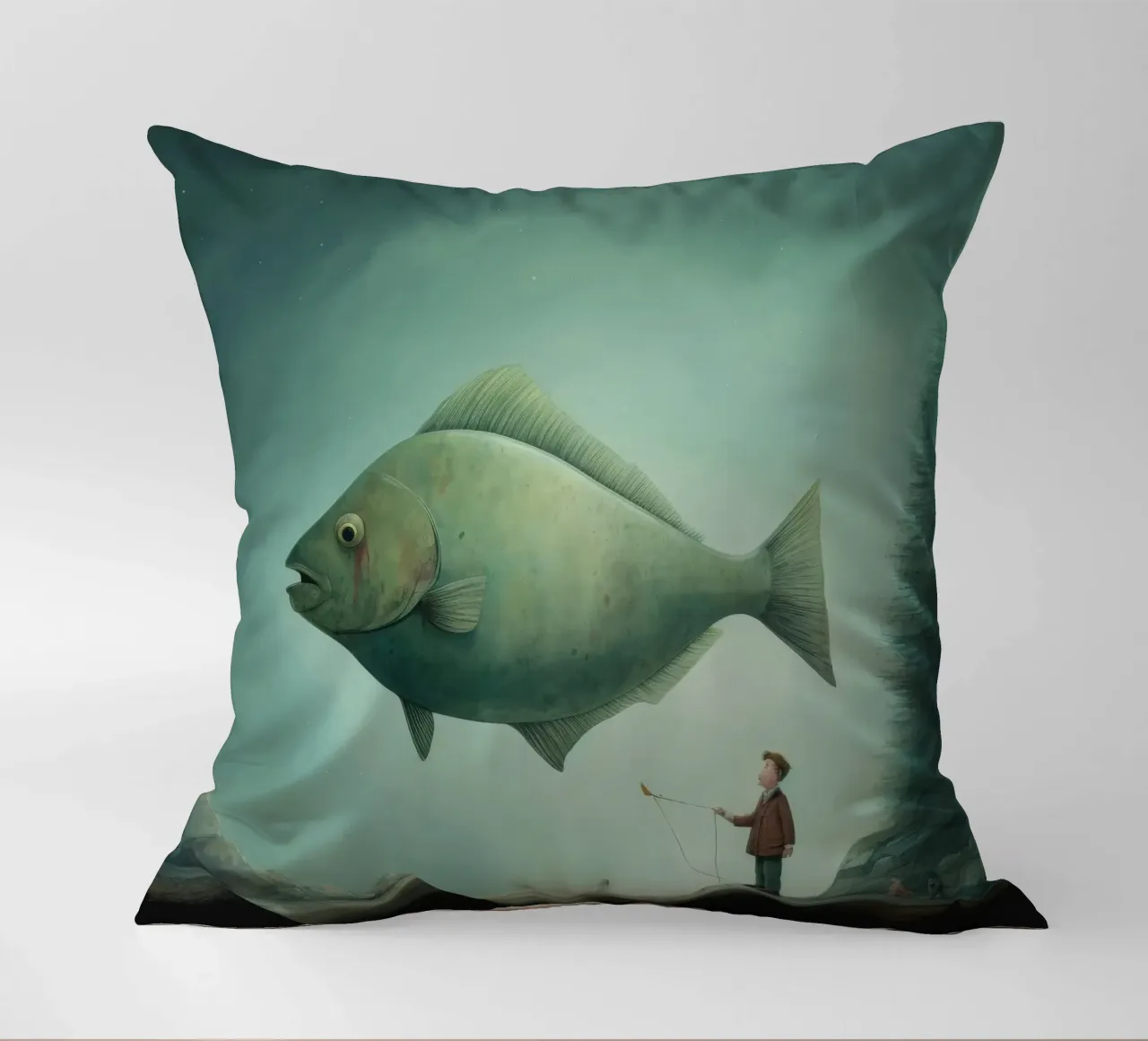 Halibut minimo 3 cuscino da Minimal Animal Art