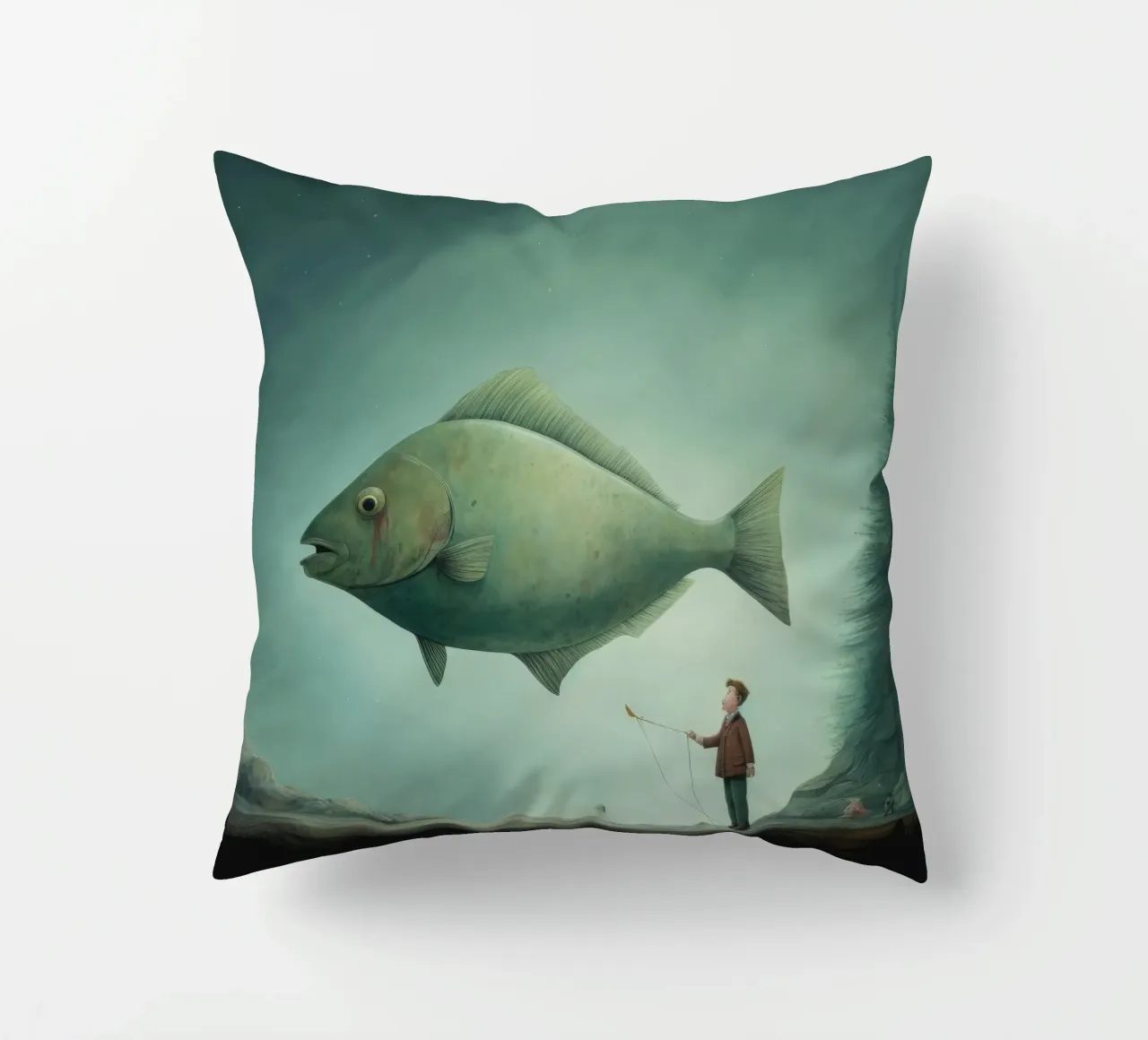 Halibut minimo 3 cuscino da Minimal Animal Art