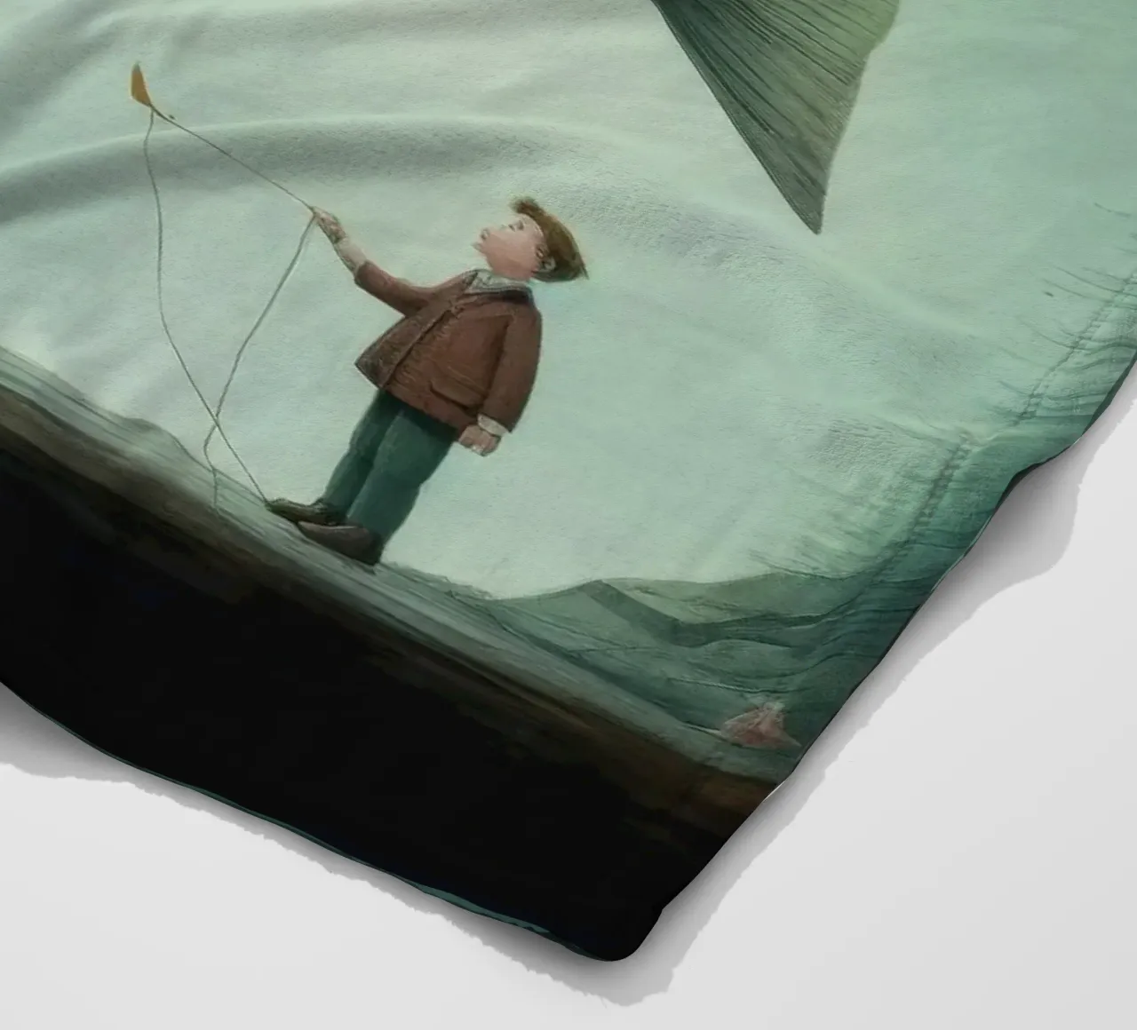 Minimum Halibut Fleecedecke von Minimal Animal Art