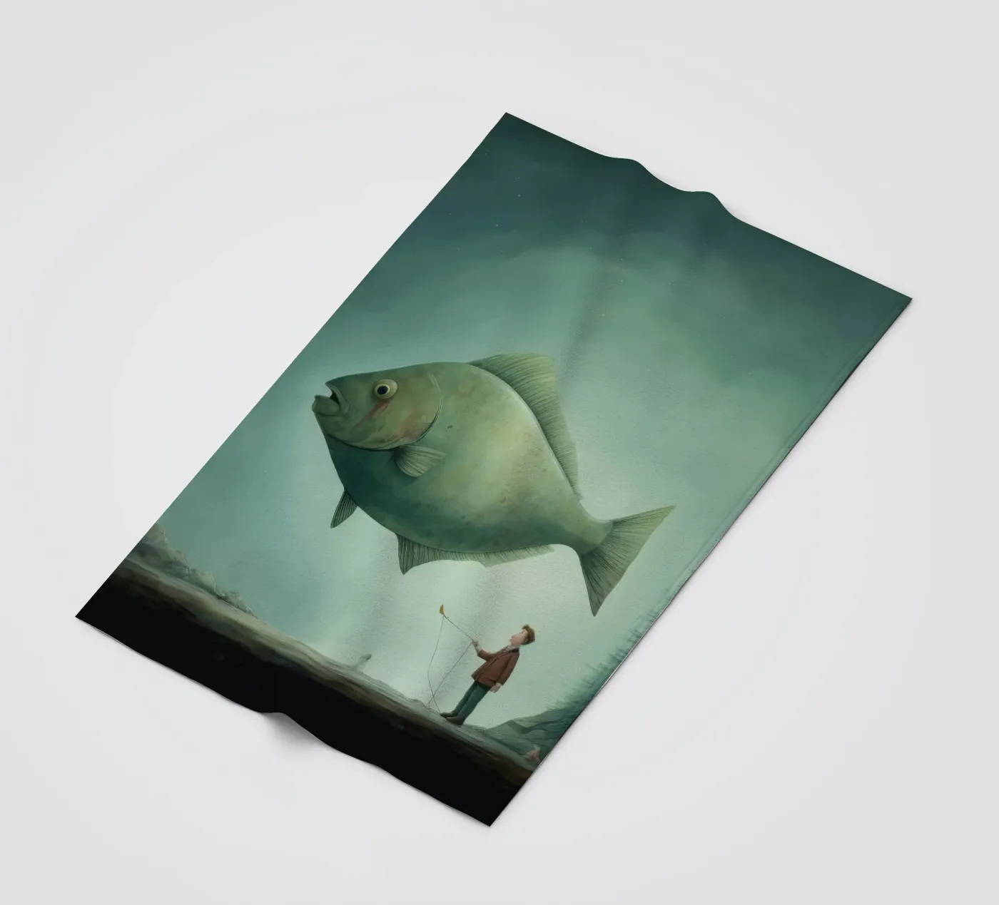 Minimum Halibut Fleecedecke von Minimal Animal Art