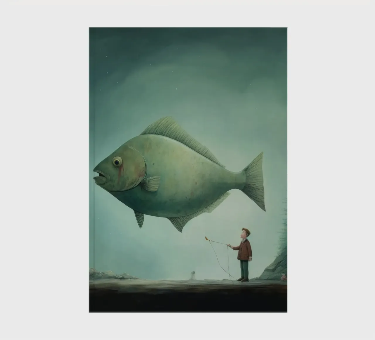 Minimal Halibut 3 notebook by Minimal Animal Art