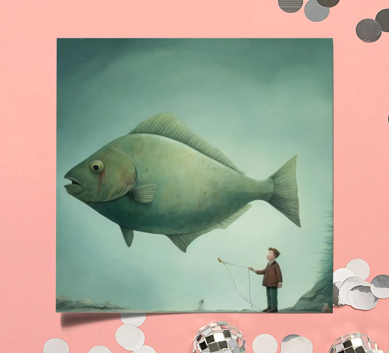 Minimum Halibut sticker sheet by Minimal Animal Art