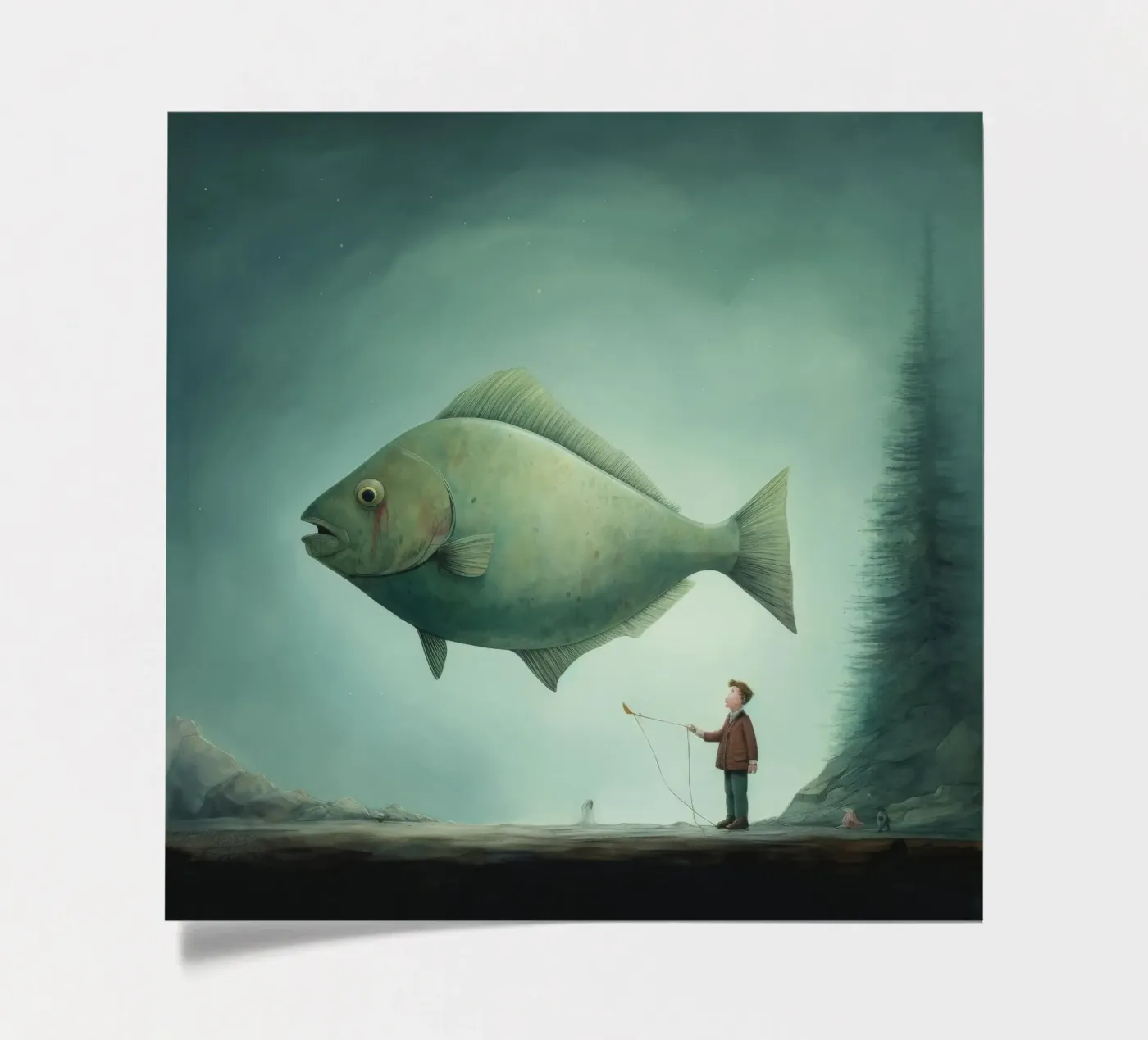 Minimum Halibut foglio adesivo da Minimal Animal Art