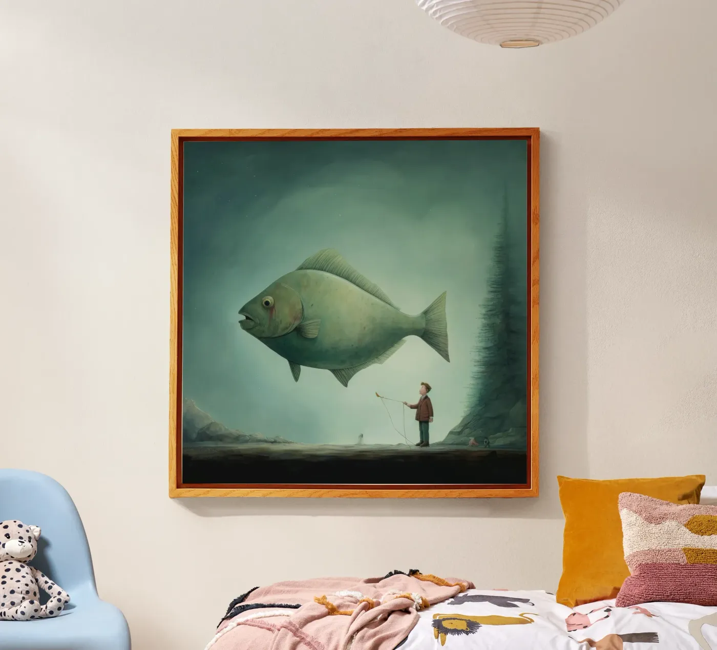 Minimum Halibut acryl van Minimal Animal Art